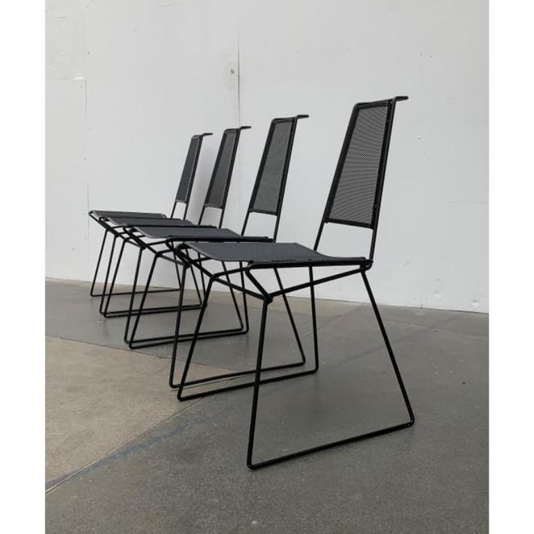 Set of 4 Vintage Postmodern Metal Side Chairs by Rolf Rahmlow, 1980s In Excellent Condition For Sale In Hamburg, DE