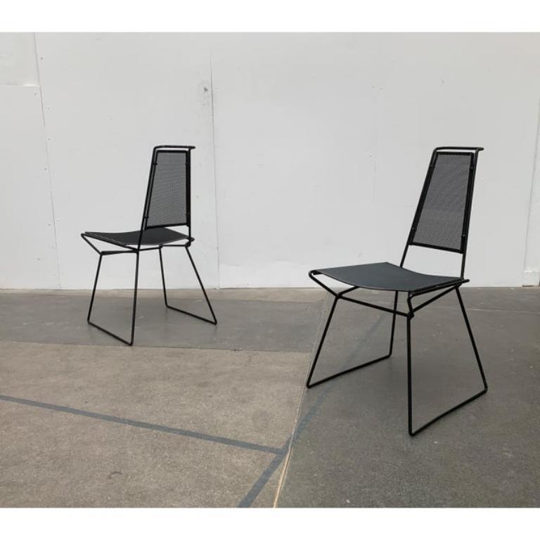 Set of 4 Vintage Postmodern Metal Side Chairs by Rolf Rahmlow, 1980s For Sale 2