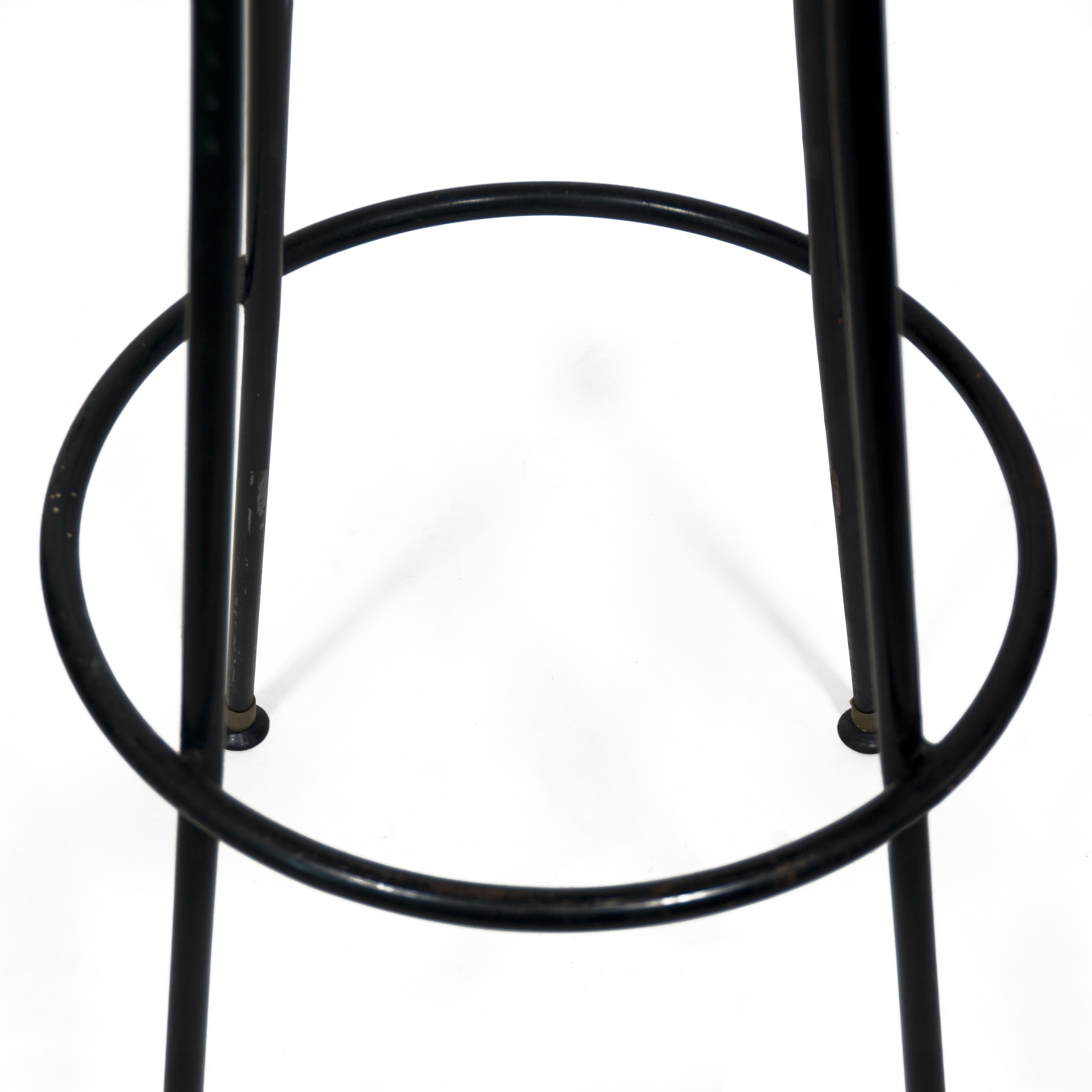Set of 4 Vintage Rattan Bamboo Swivel Chair Bar Stool with Iron Base, 1960s 4