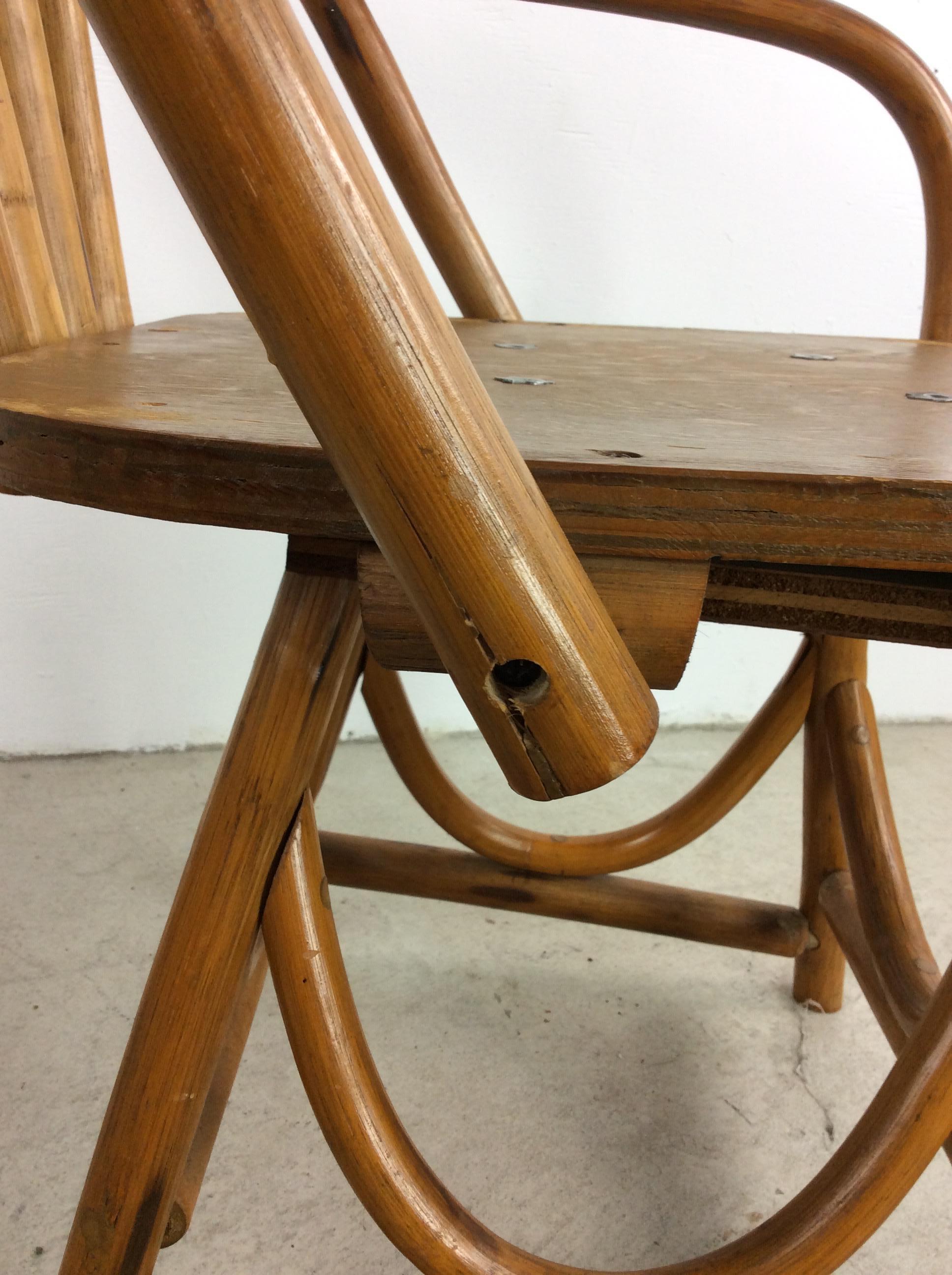Set of 4 Vintage Rattan Chairs with Swivel Base 8