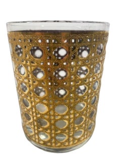 Set of 4 Vintage Rocks Glasses in the 22k Gold "Canella" Pattern by Culver, LTD.