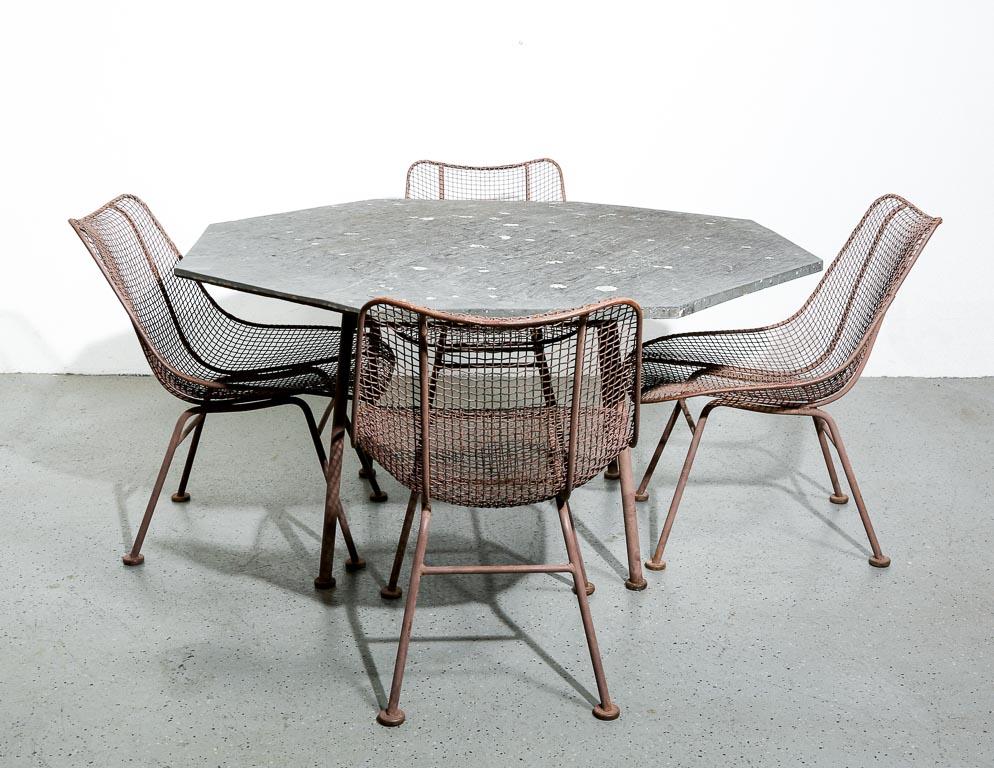 Set of 4 Vintage Russell Woodard 'Sculptura' Low Dining Chairs In Good Condition For Sale In Brooklyn, NY