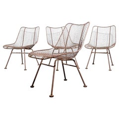 Set of 4 Retro Russell Woodard 'Sculptura' Low Dining Chairs