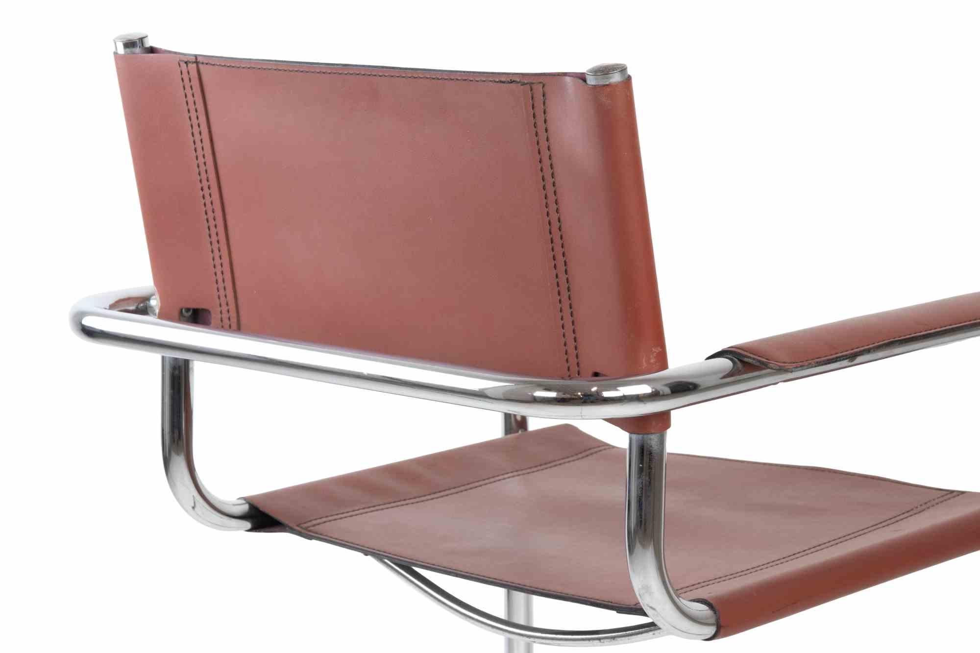 Late 20th Century Set of 4 vintage S34 Cognac Chairs by Mart Stam, Italy 1970s