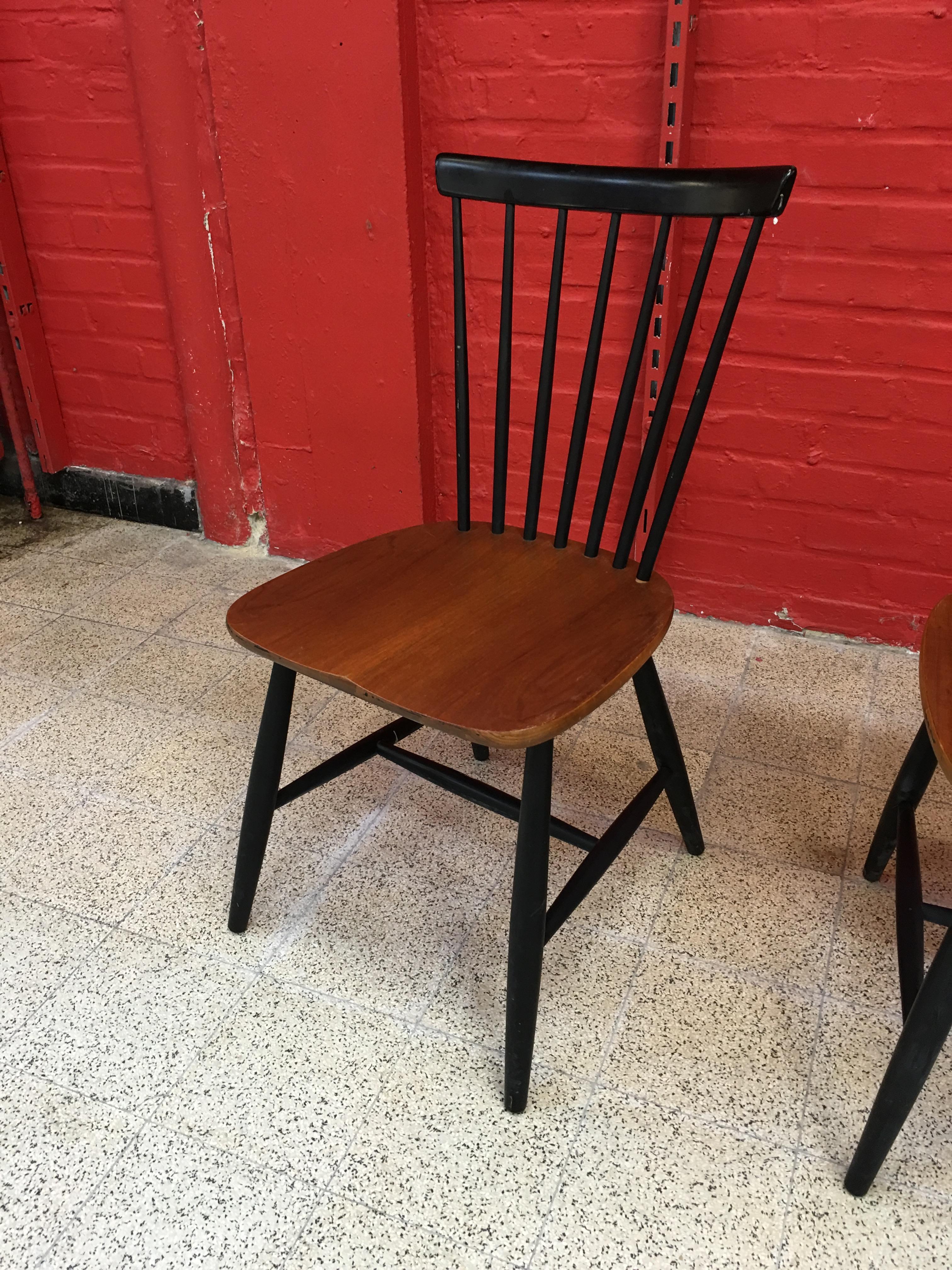 Satz von 4 skandinavischen Vintage-Stühlen Hagafors Svensk Tillverkning im Angebot 3