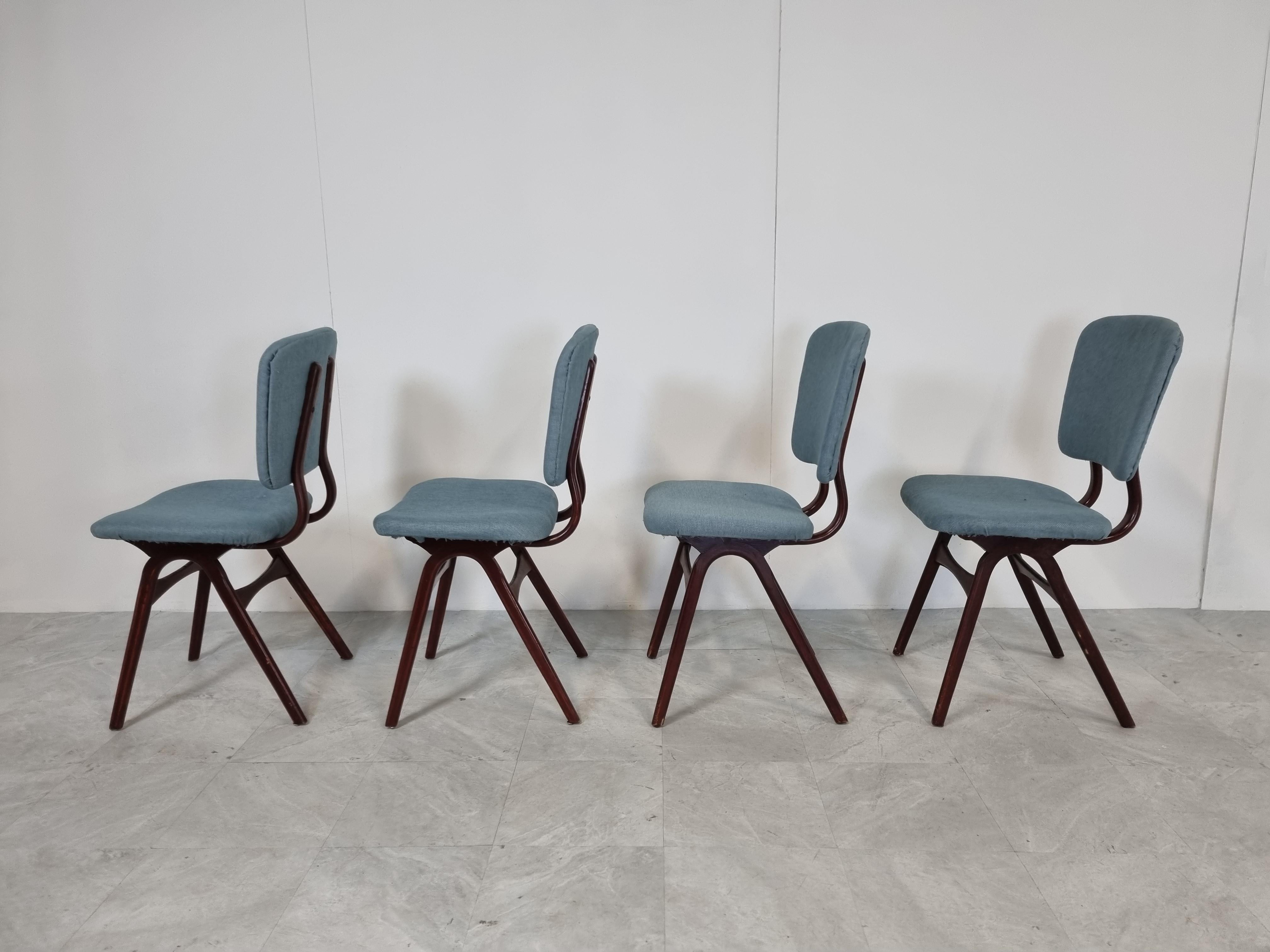 Danish Set of 4 Vintage Scandinavian Dining Chairs, 1960s 