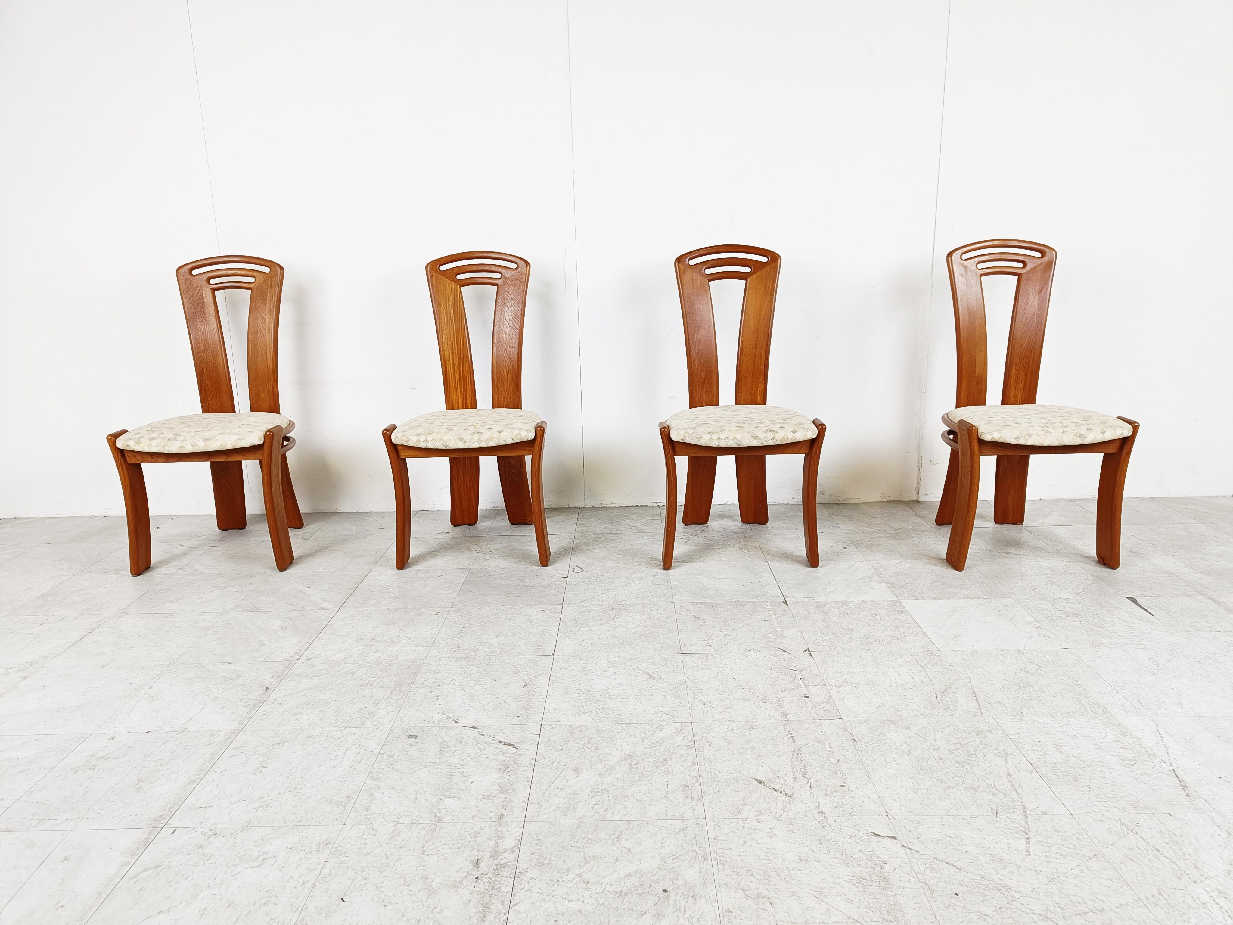 Danish Set of 4 Vintage Scandinavian Dining Chairs, 1960s For Sale