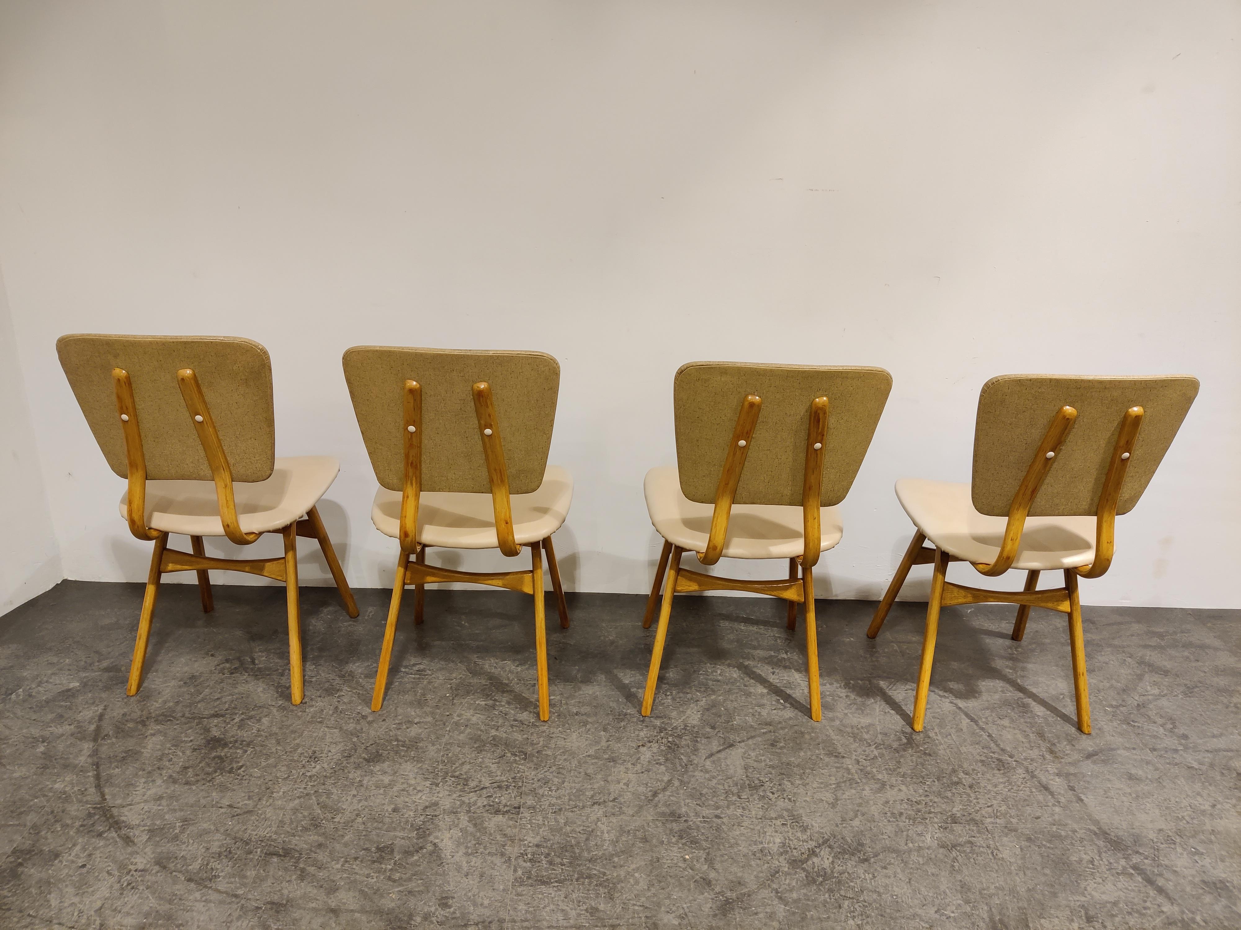 Set of 4 Vintage Scandinavian Dining Chairs, 1960s In Good Condition In HEVERLEE, BE