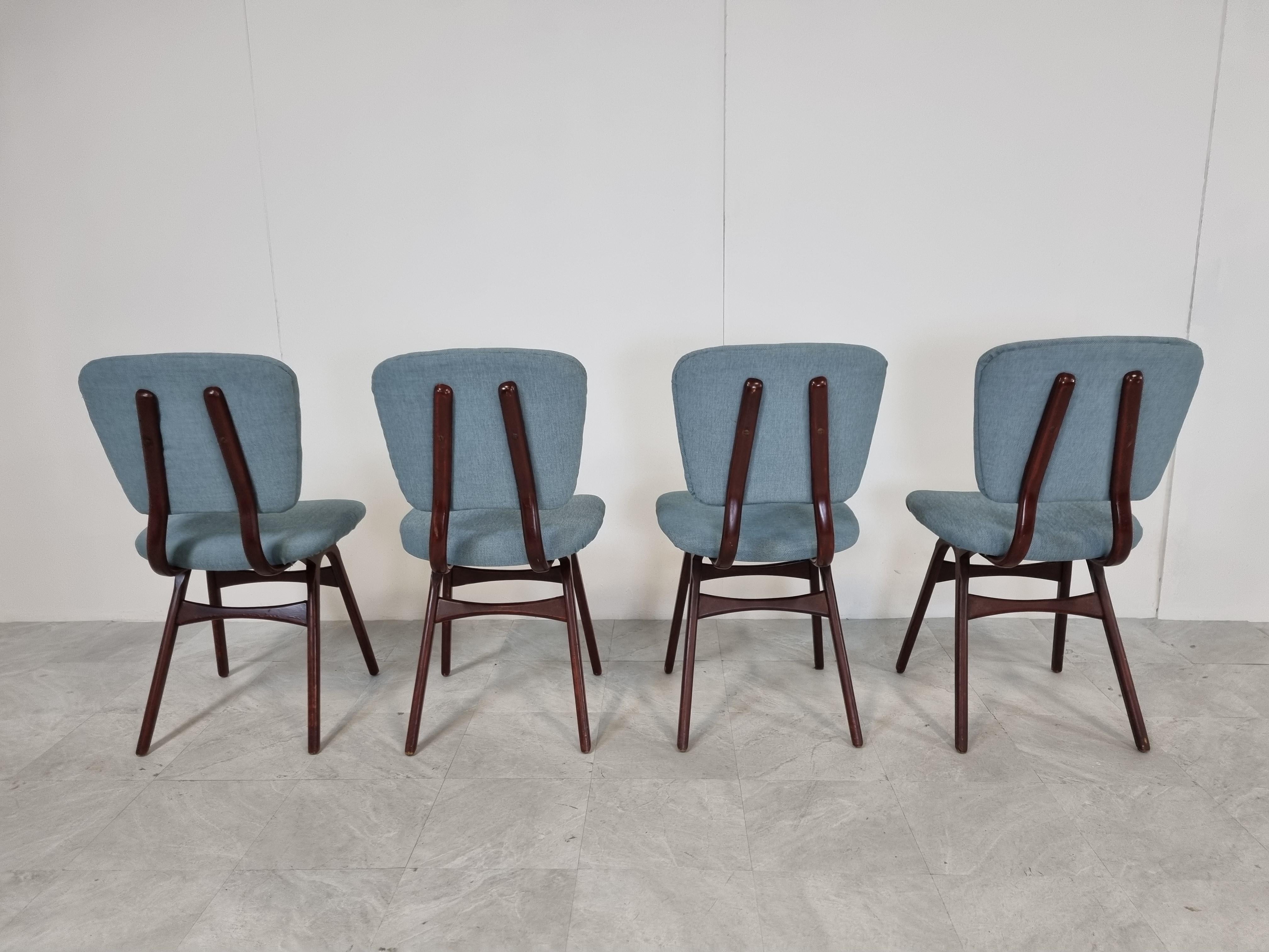 Stained Set of 4 Vintage Scandinavian Dining Chairs, 1960s 
