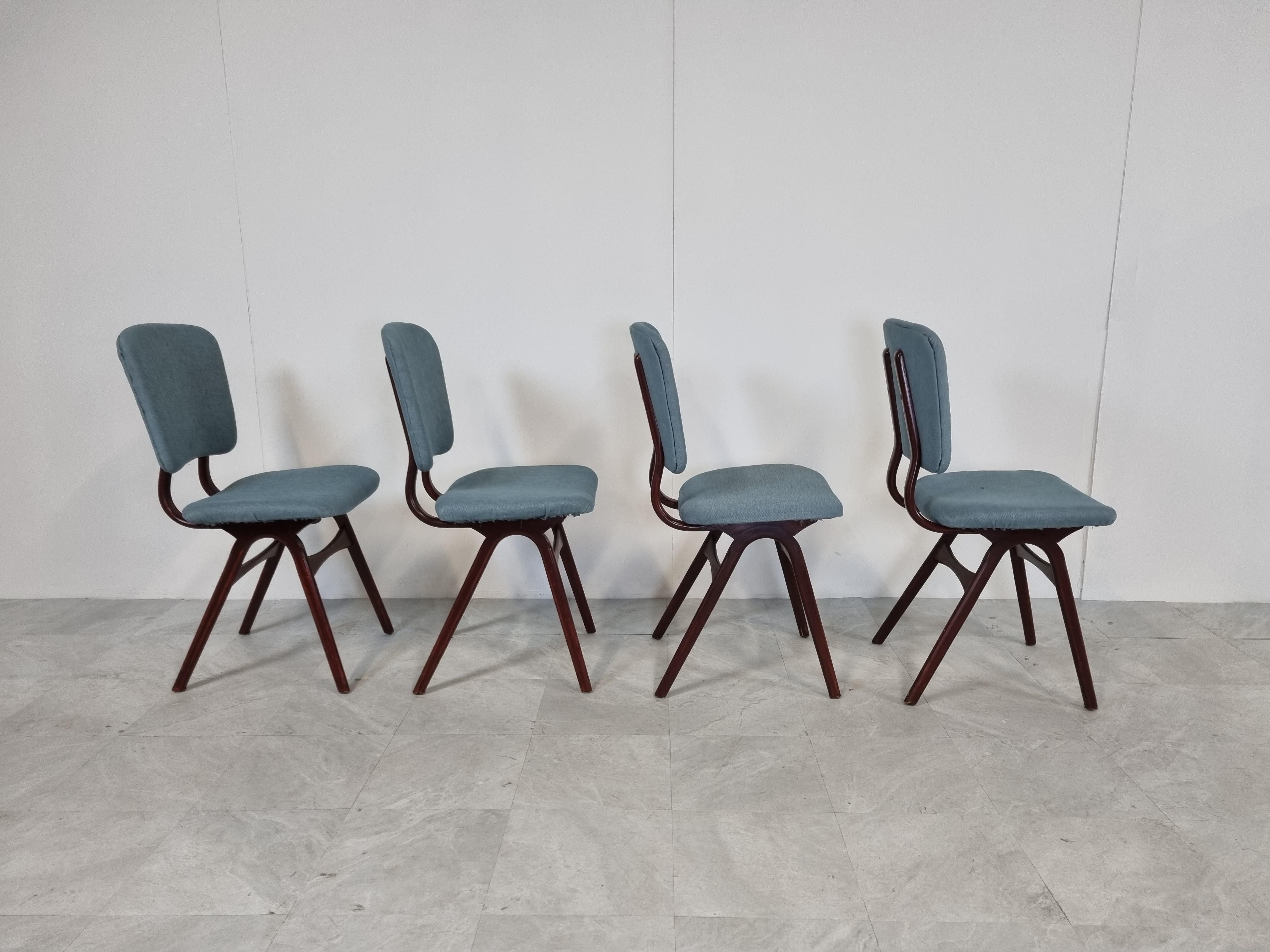 Set of 4 Vintage Scandinavian Dining Chairs, 1960s  In Good Condition In HEVERLEE, BE