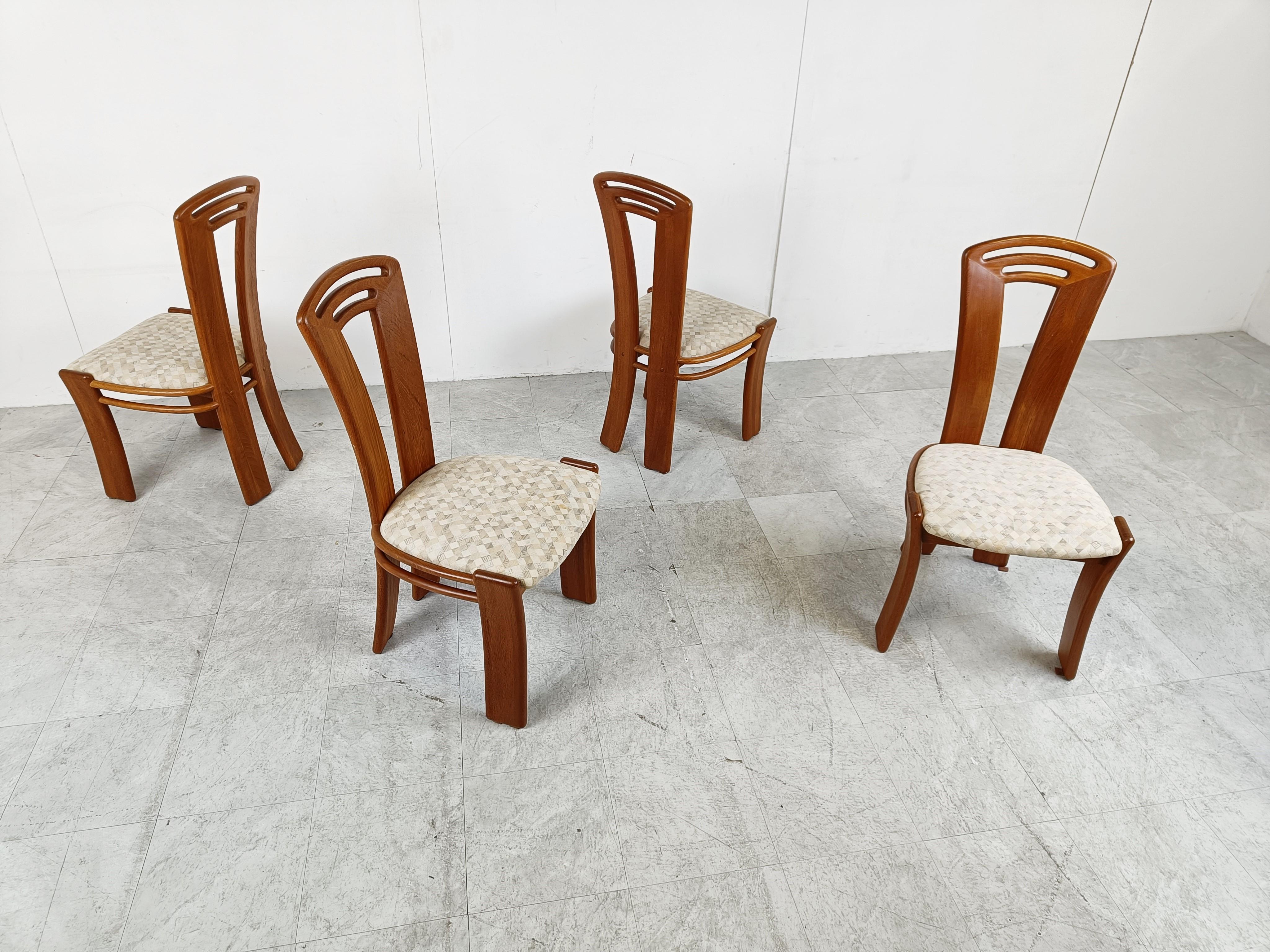 Set of 4 Vintage Scandinavian Dining Chairs, 1960s For Sale 1
