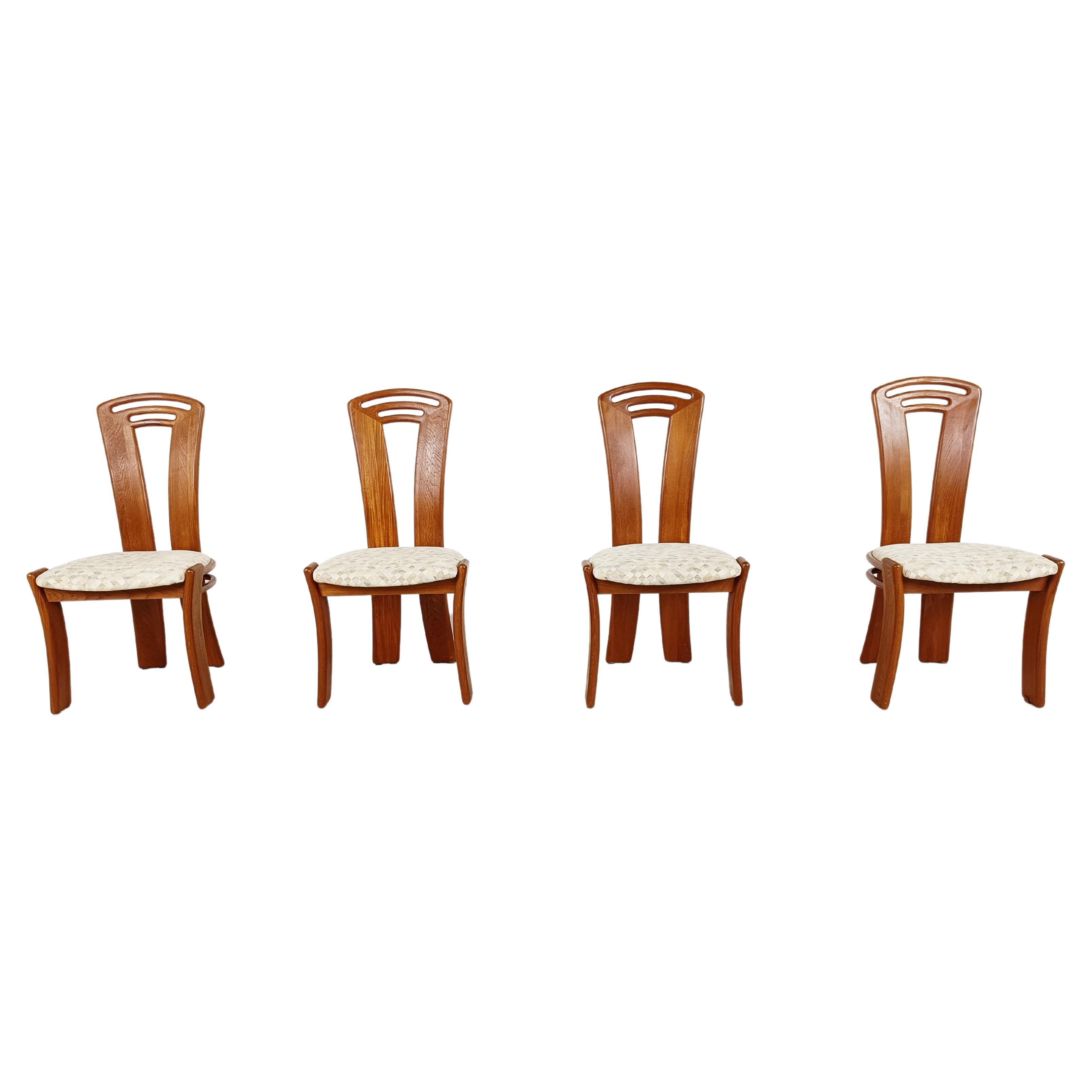Ensemble de 4 chaises de salle à manger scandinaves vintage, années 1960