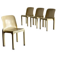 Set of 4 Vintage 'Selene' Dining Chairs by Vico Magistretti for Artemide, 1970s