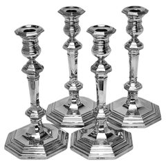 Ensemble de 4 chandeliers vintage en argent sterling de style géorgien précoce, 1942