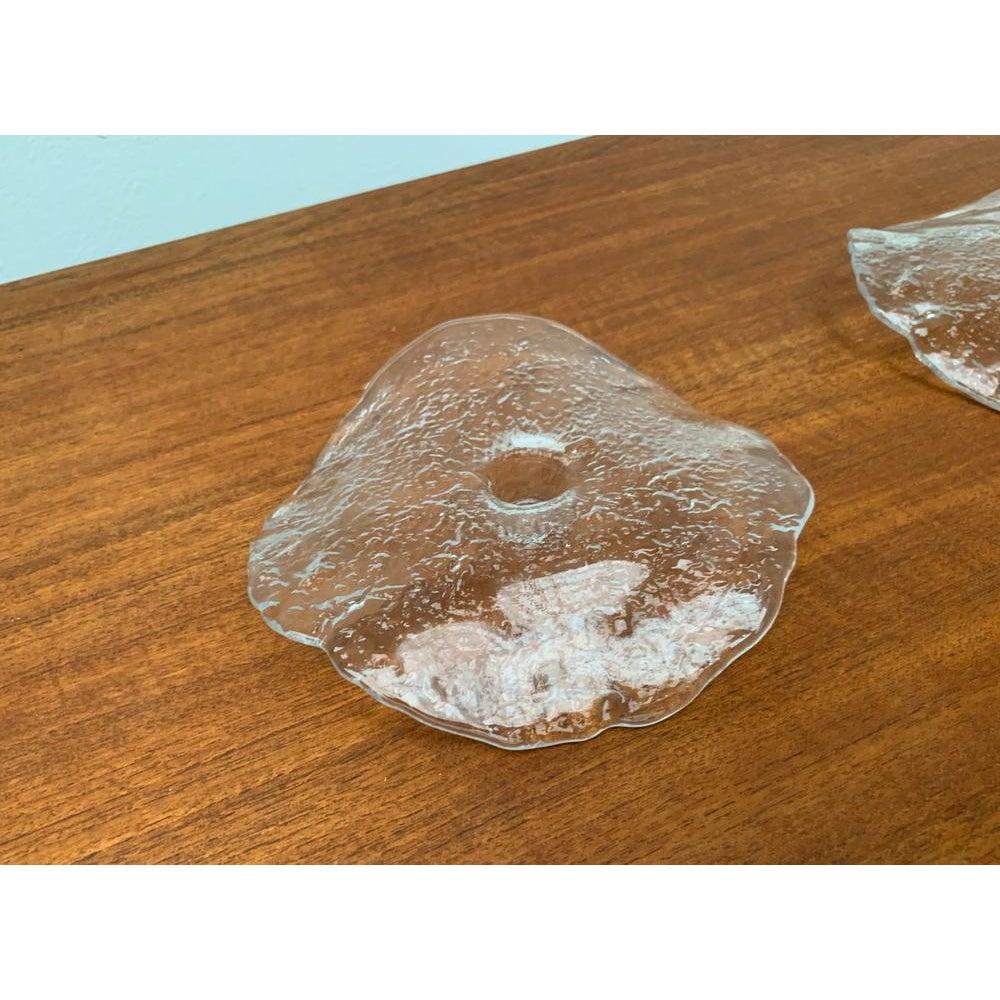20th Century Set of 4 Vintage Swedish Glass Candleholders by Uno Westerberg, 1960s For Sale