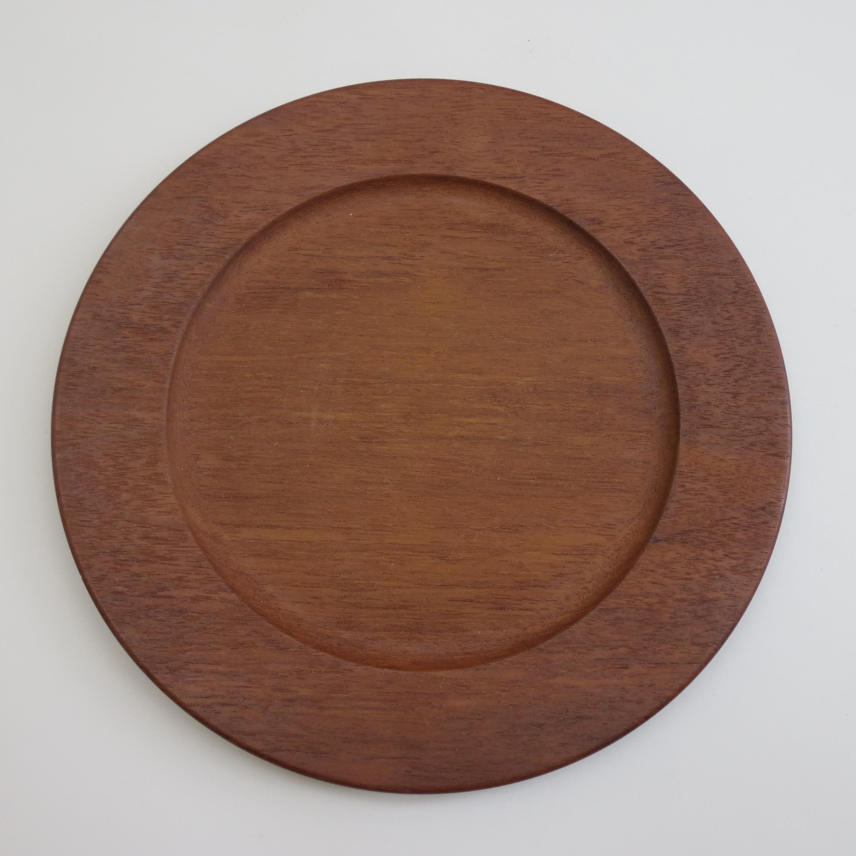 Mid-Century Modern Set of 4 Vintage Teak Danish Server Plates, 1960s