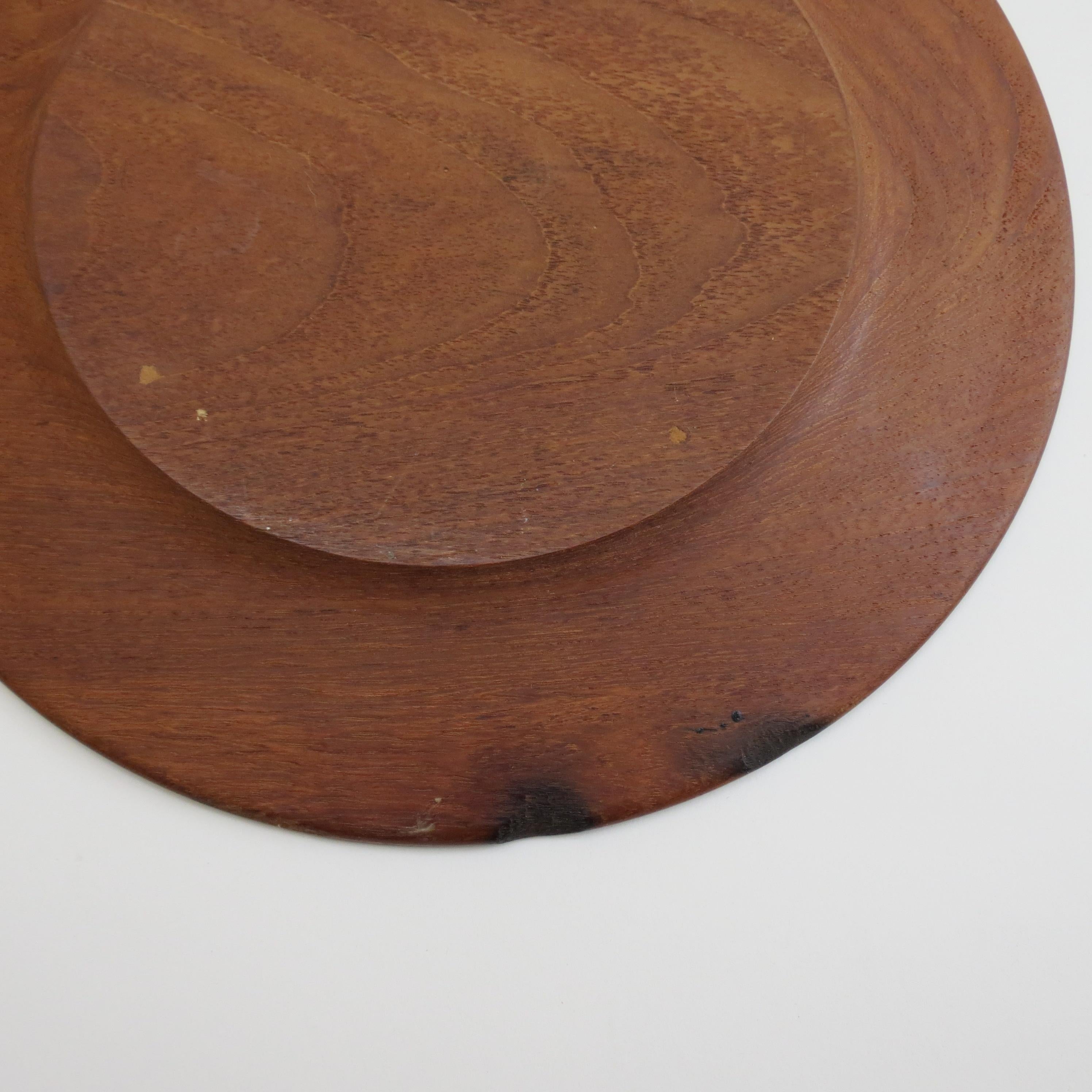 Set of 4 Vintage Teak Danish Server Plates, 1960s 2