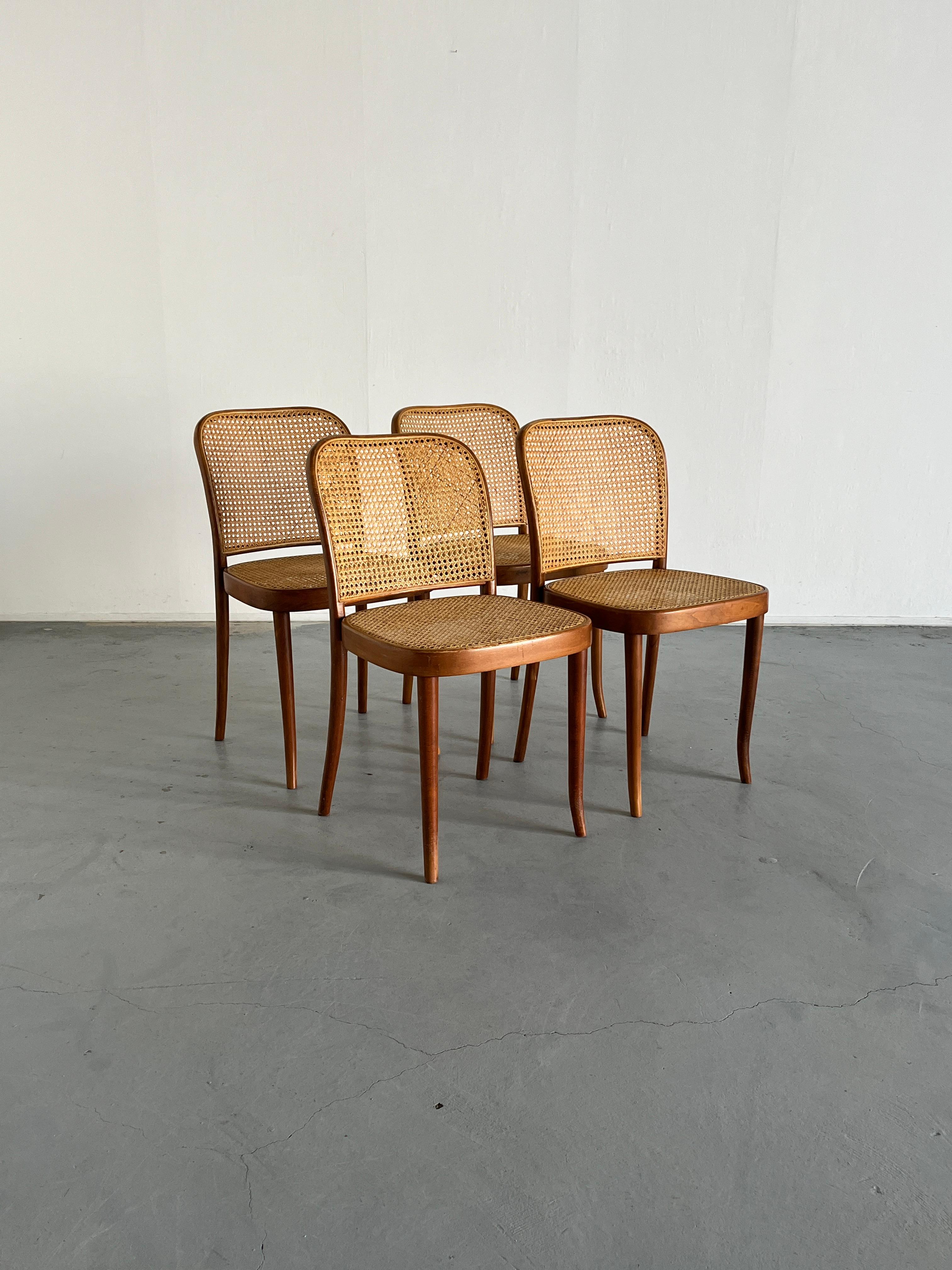 Croatian Set of 4 Vintage Thonet Bentwood No.811 Chairs, Designed by Josef Hoffman, 1970s