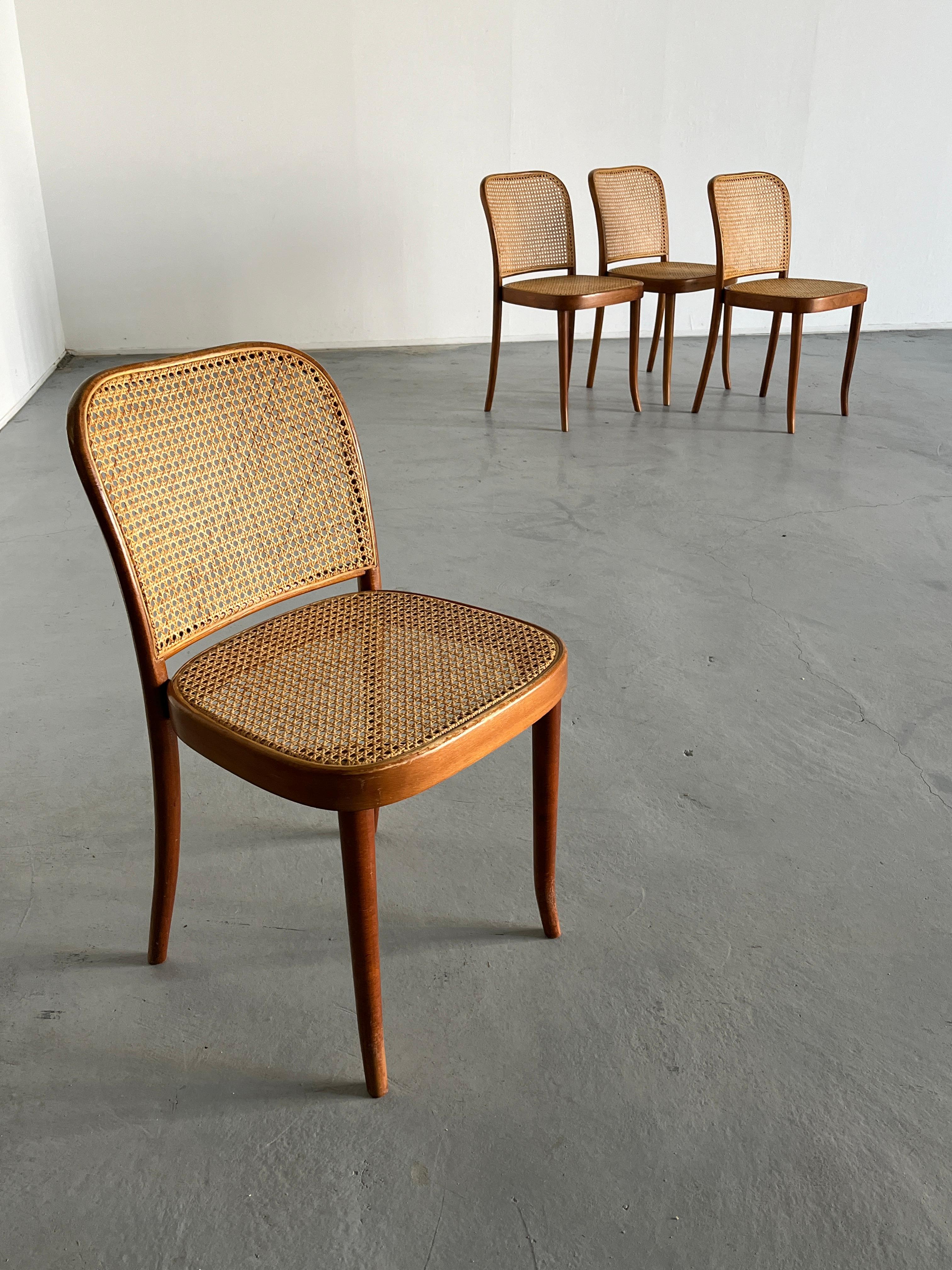 Set of 4 Vintage Thonet Bentwood No.811 Chairs, Designed by Josef Hoffman, 1970s 2