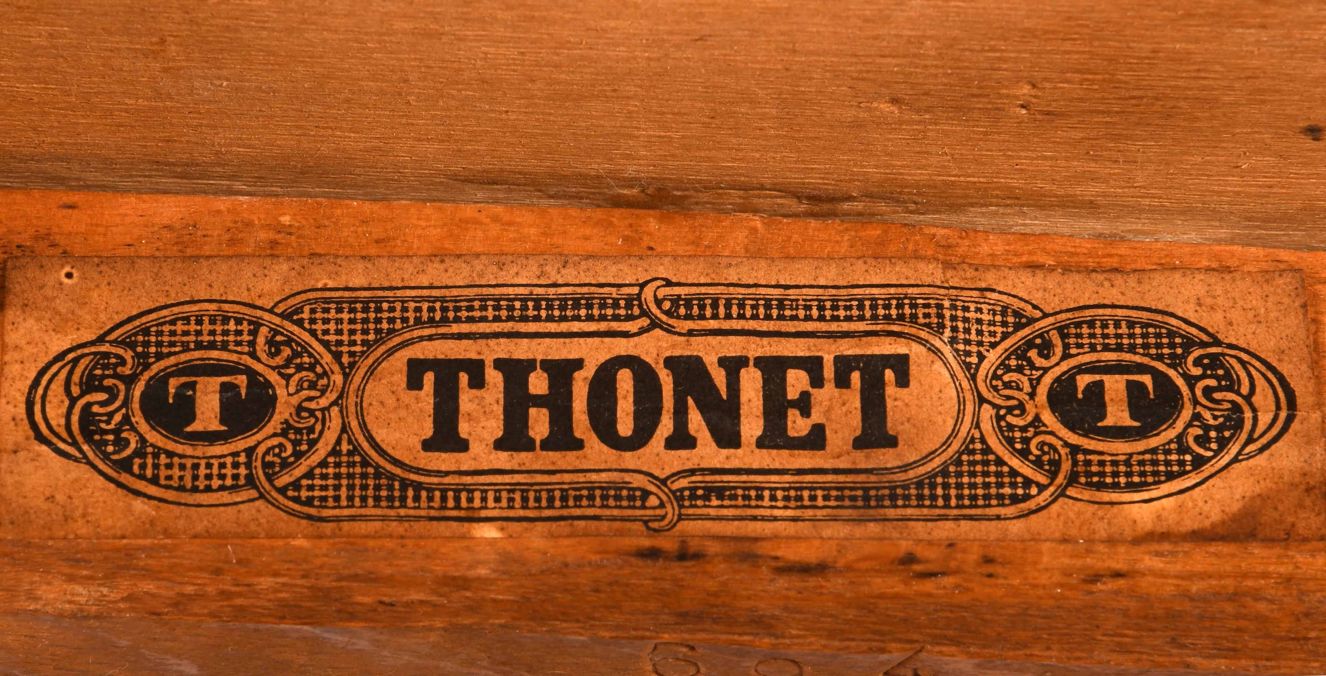 Set of 4 vintage Thonet chairs from the 1920/40s restored with a woollen cloth 10