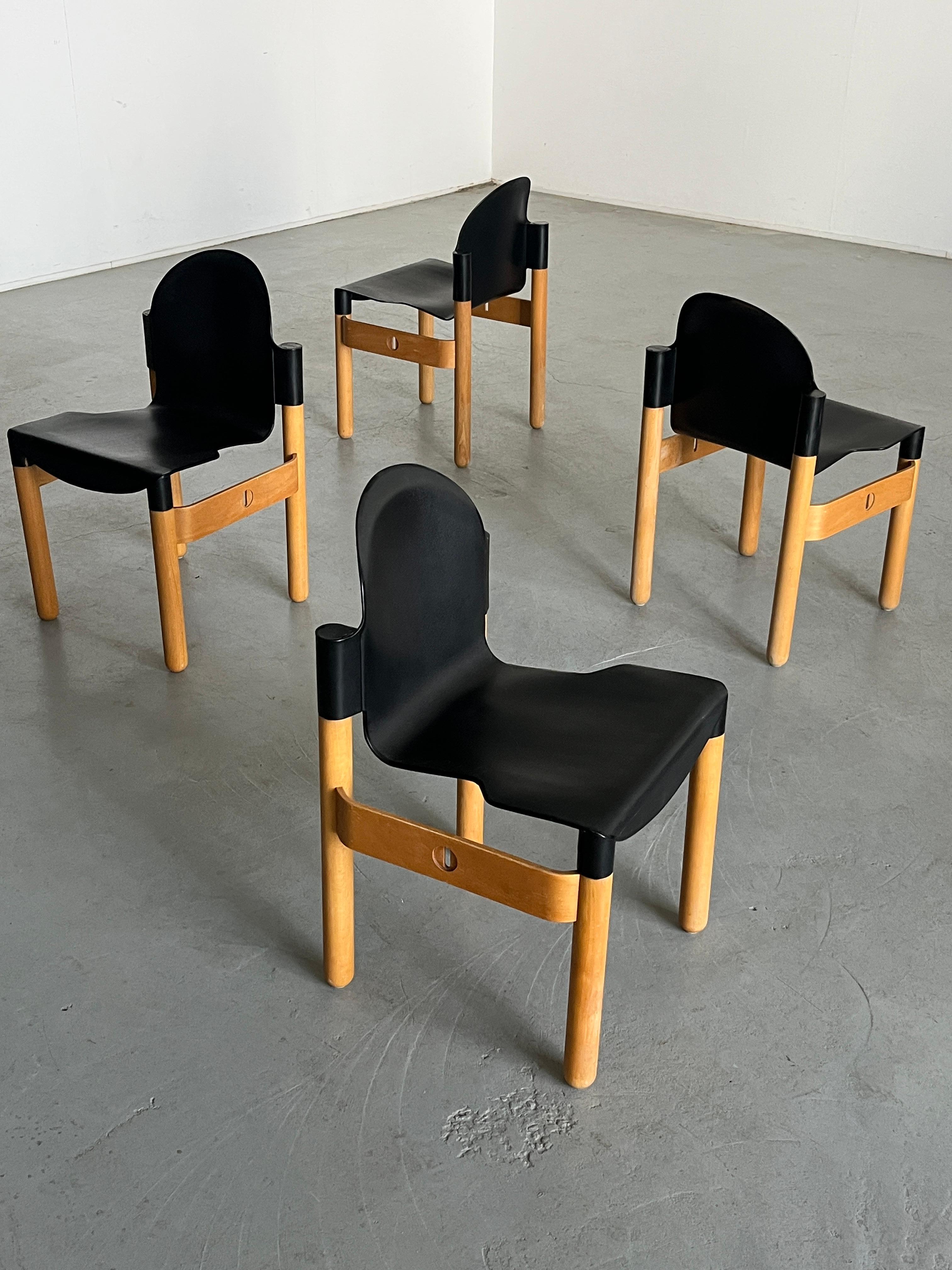 Plastique Ensemble de 4 chaises Vintage Thonet Flex 2000 par Gerd Lange pour Thonet, années 1970 en vente