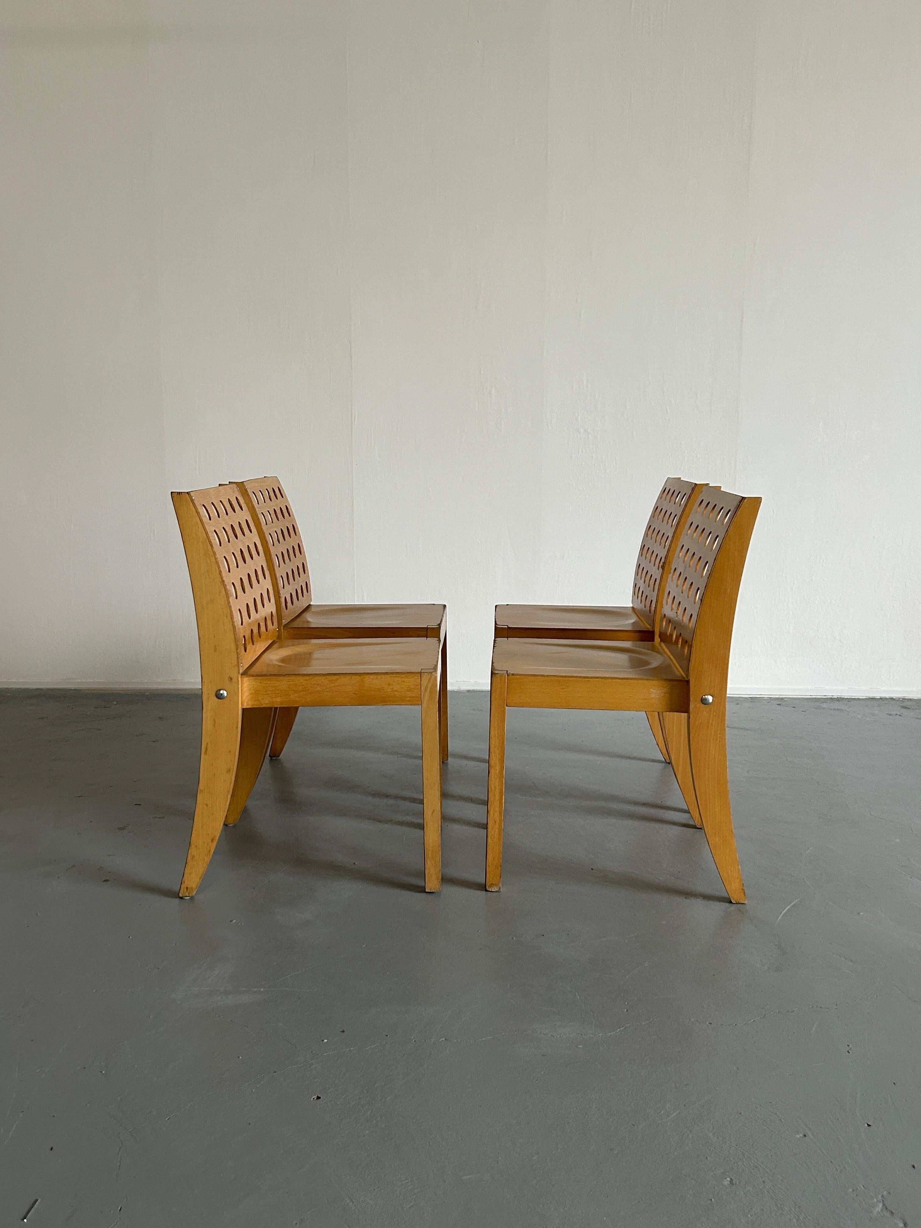 German Set of 4 Vintage Thonet S471 Mid-Century-Modern Chairs by Christoph Zschocke