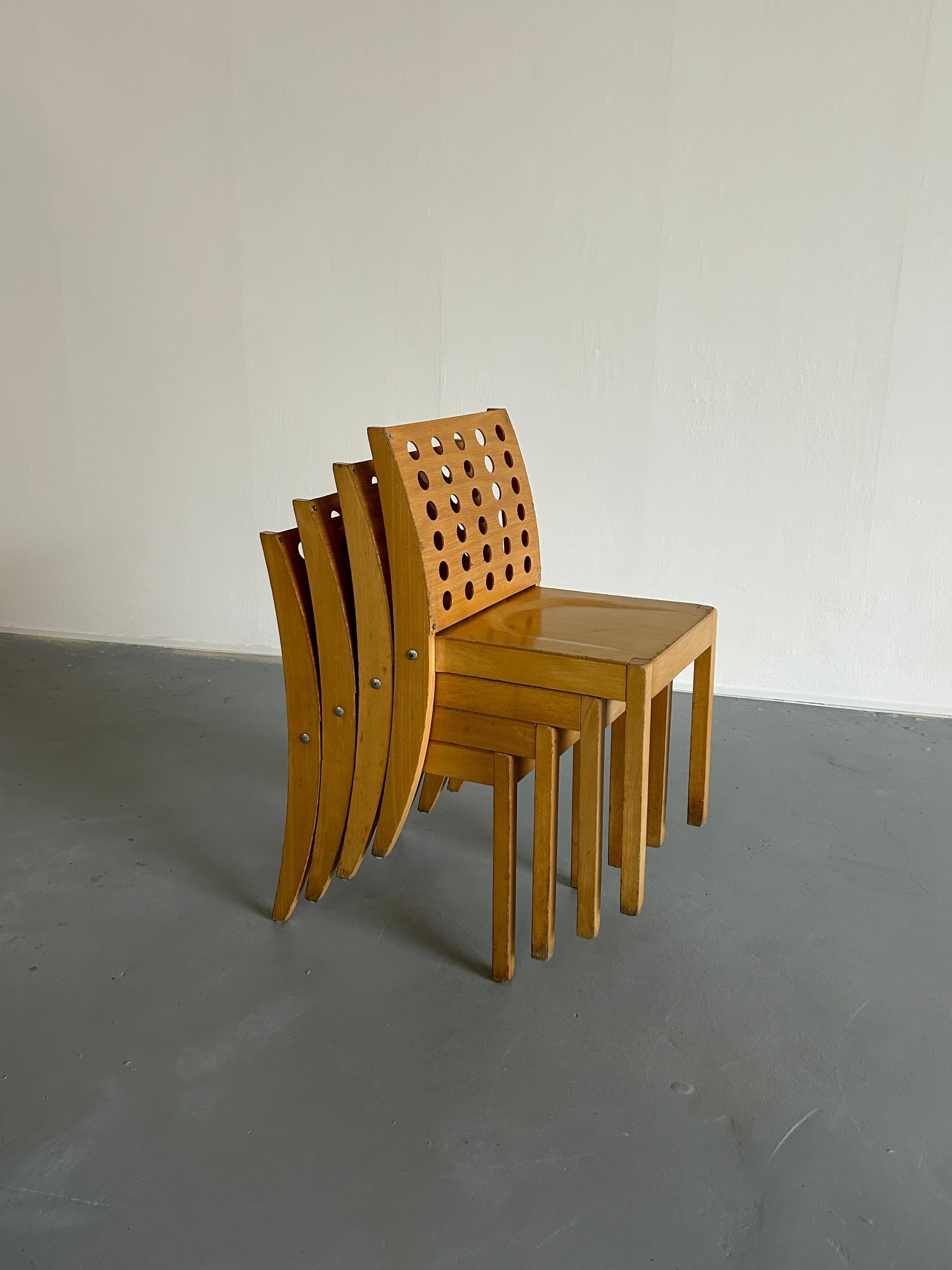 Set of 4 Vintage Thonet S471 Mid-Century-Modern Chairs by Christoph Zschocke In Good Condition In Zagreb, HR