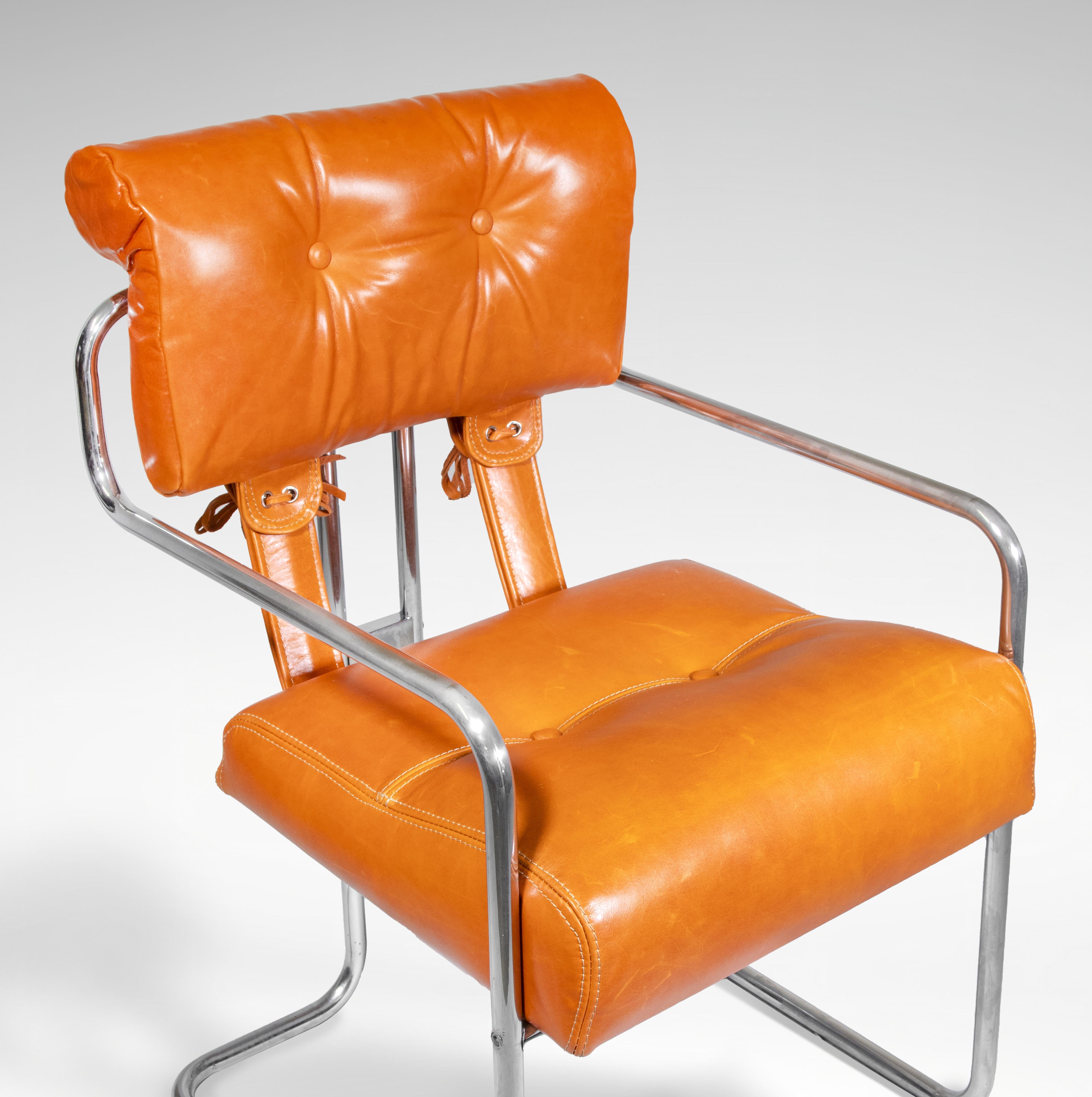Italian Set of 4 Vintage Tucroma Chairs by G. Faleschini for Mariani, Italy, 1970s For Sale