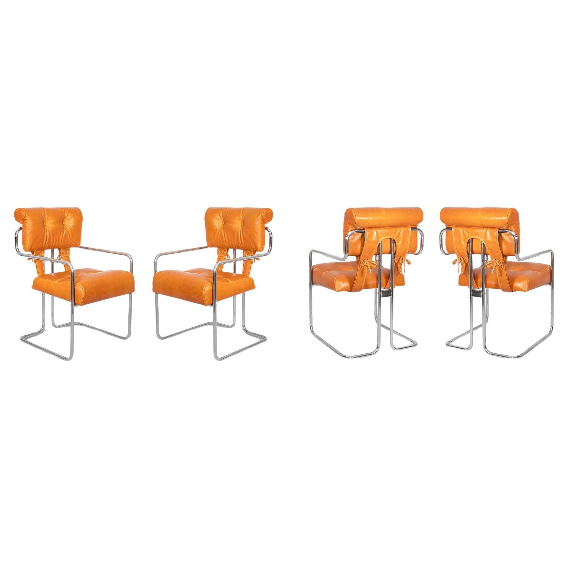 Set of 4 Vintage Tucroma Chairs by G. Faleschini for Mariani, Italy, 1970s