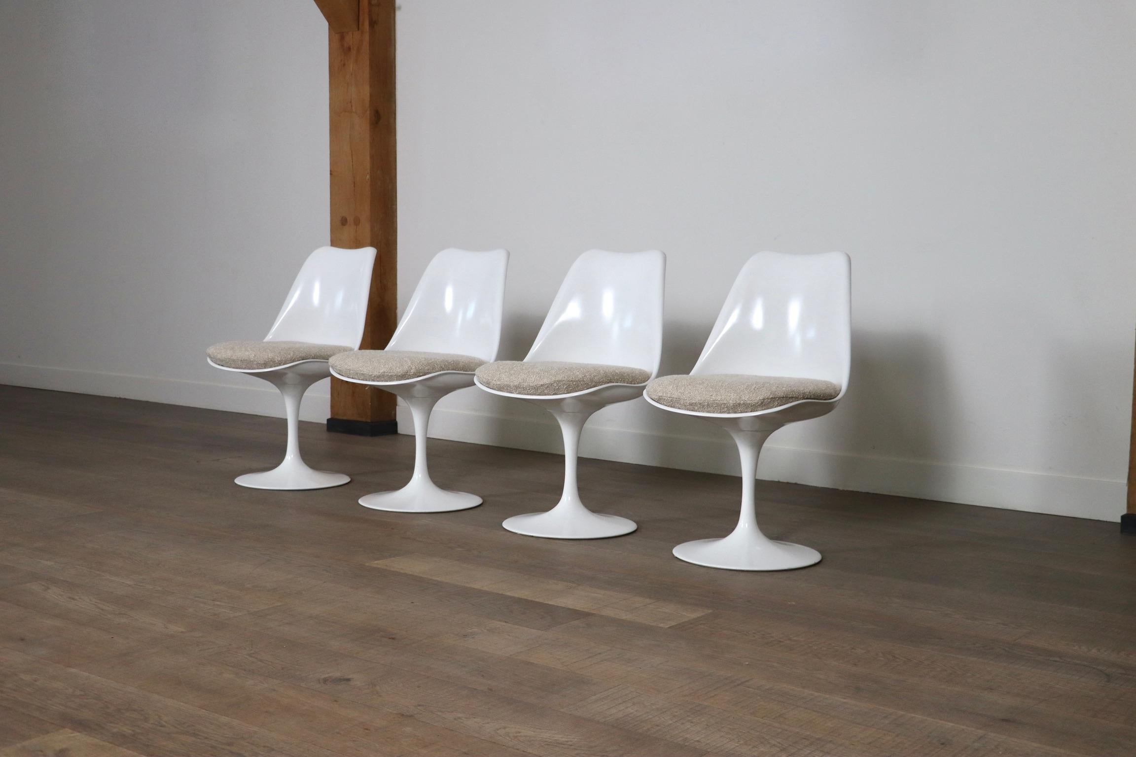 Set Of 4 Vintage Tulip Dining Chairs By Eero Saarinen For Knoll, 1960s 2
