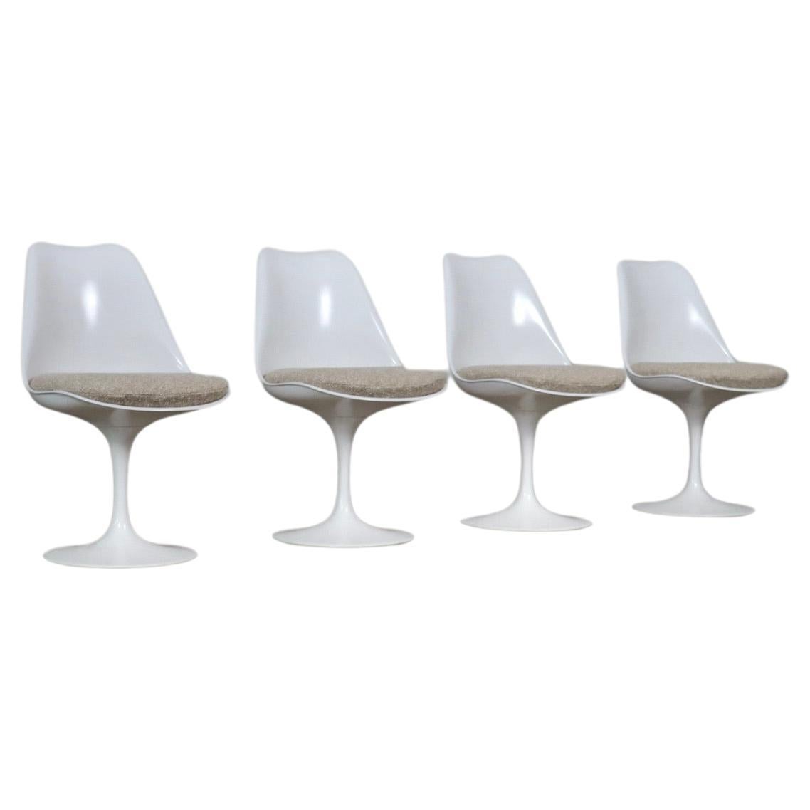 Set Of 4 Vintage Tulip Dining Chairs By Eero Saarinen For Knoll, 1960s