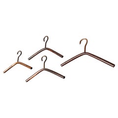 Set of 4 Vintage Wood Coat Hangers, 1970s