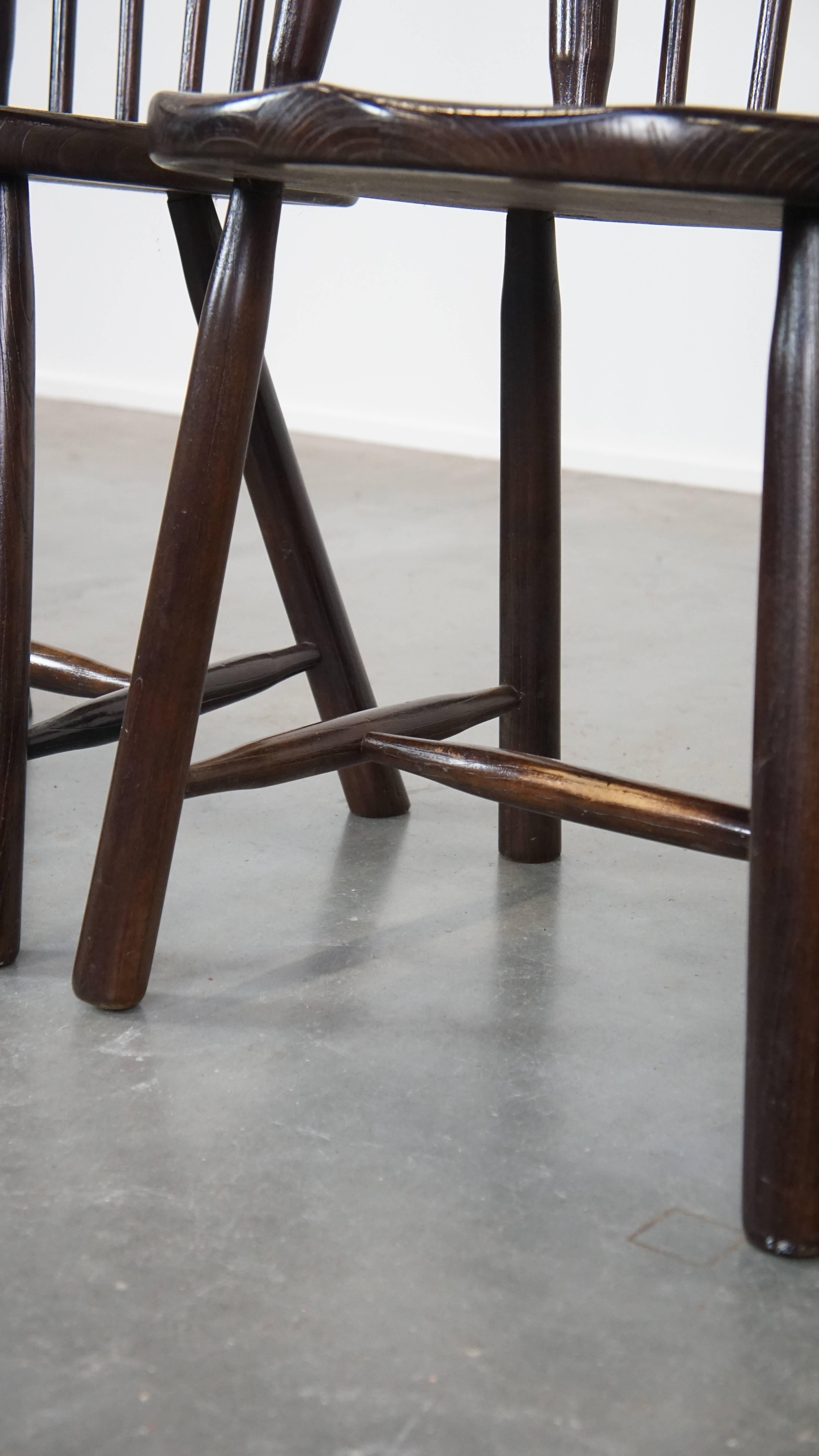 Set of 4 vintage wooden De Ster Gelderland design spindle chairs For Sale 6