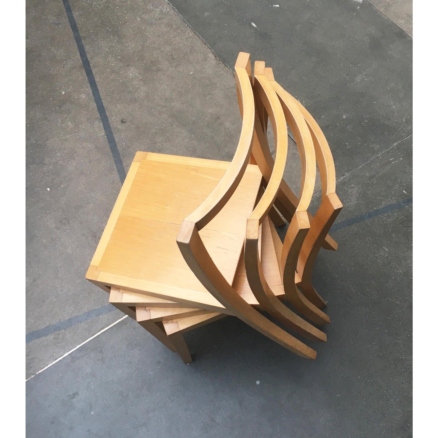 Set di 4 sedie da pranzo in legno vintage di Sirch, Bitzer, anni '90 in vendita 4