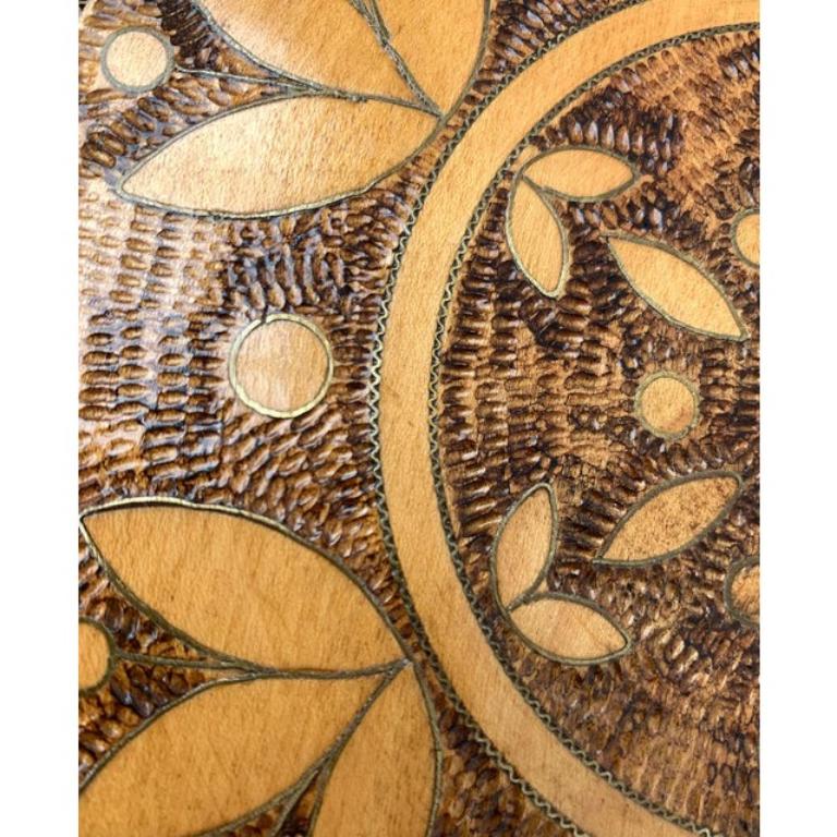 Set von 4 Vintage-Wandtellern aus Holz im Angebot 8