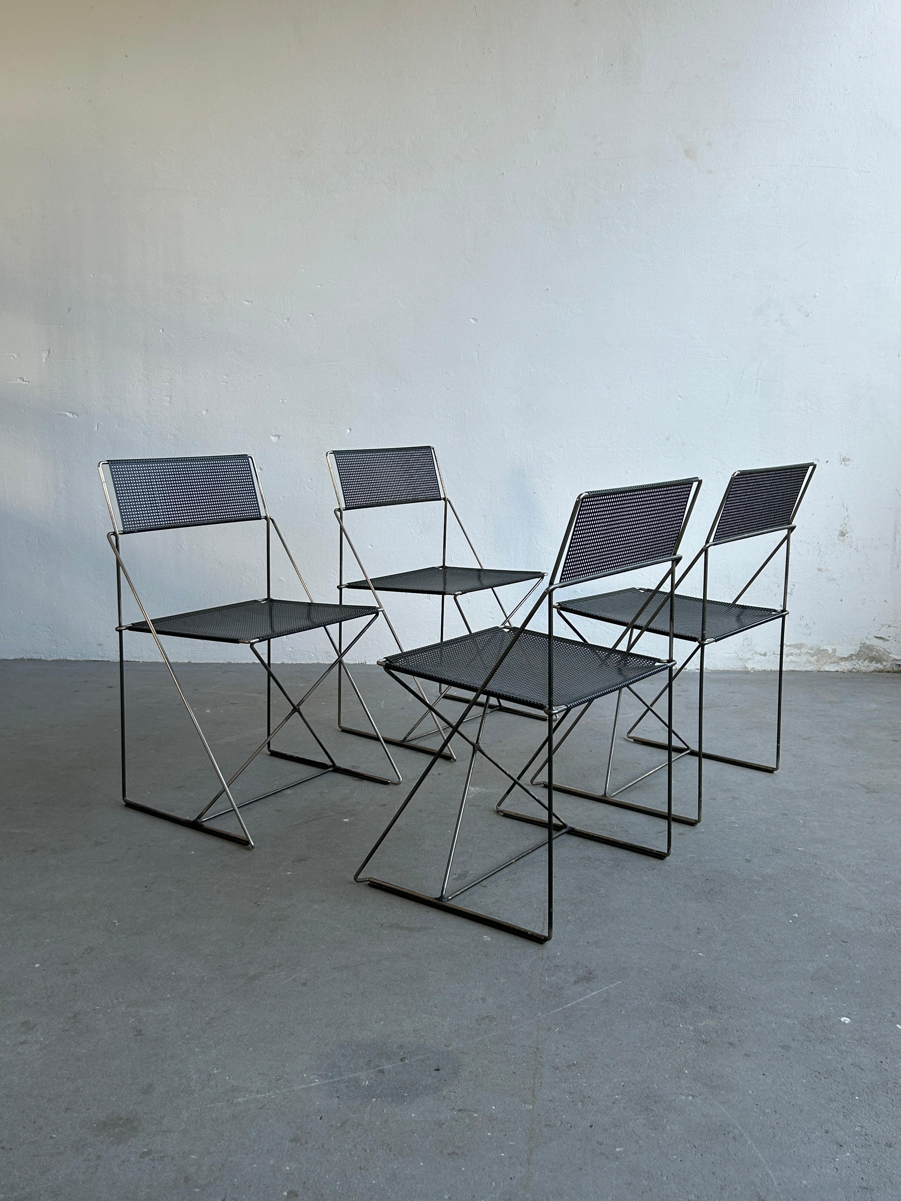 Set of 4 Vintage X-Line Chairs by Niels Jørgen Haugesen for Magis, 1980s, Italy 4