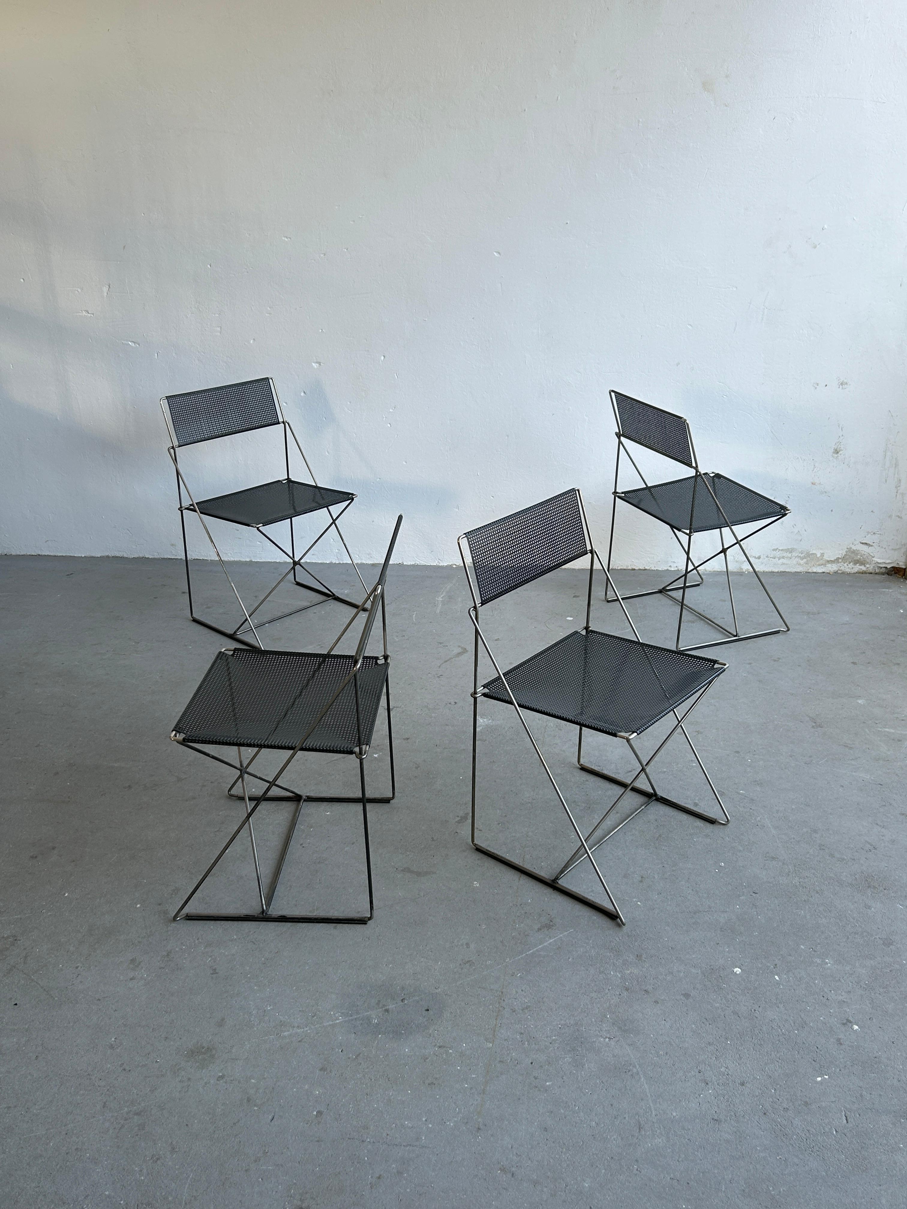 Set of 4 Vintage X-Line Chairs by Niels Jørgen Haugesen for Magis, 1980s, Italy 5