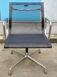 Set of 4 Vitra Aluminium Chairs EA 108 by Charles & Ray Eames, Swivel