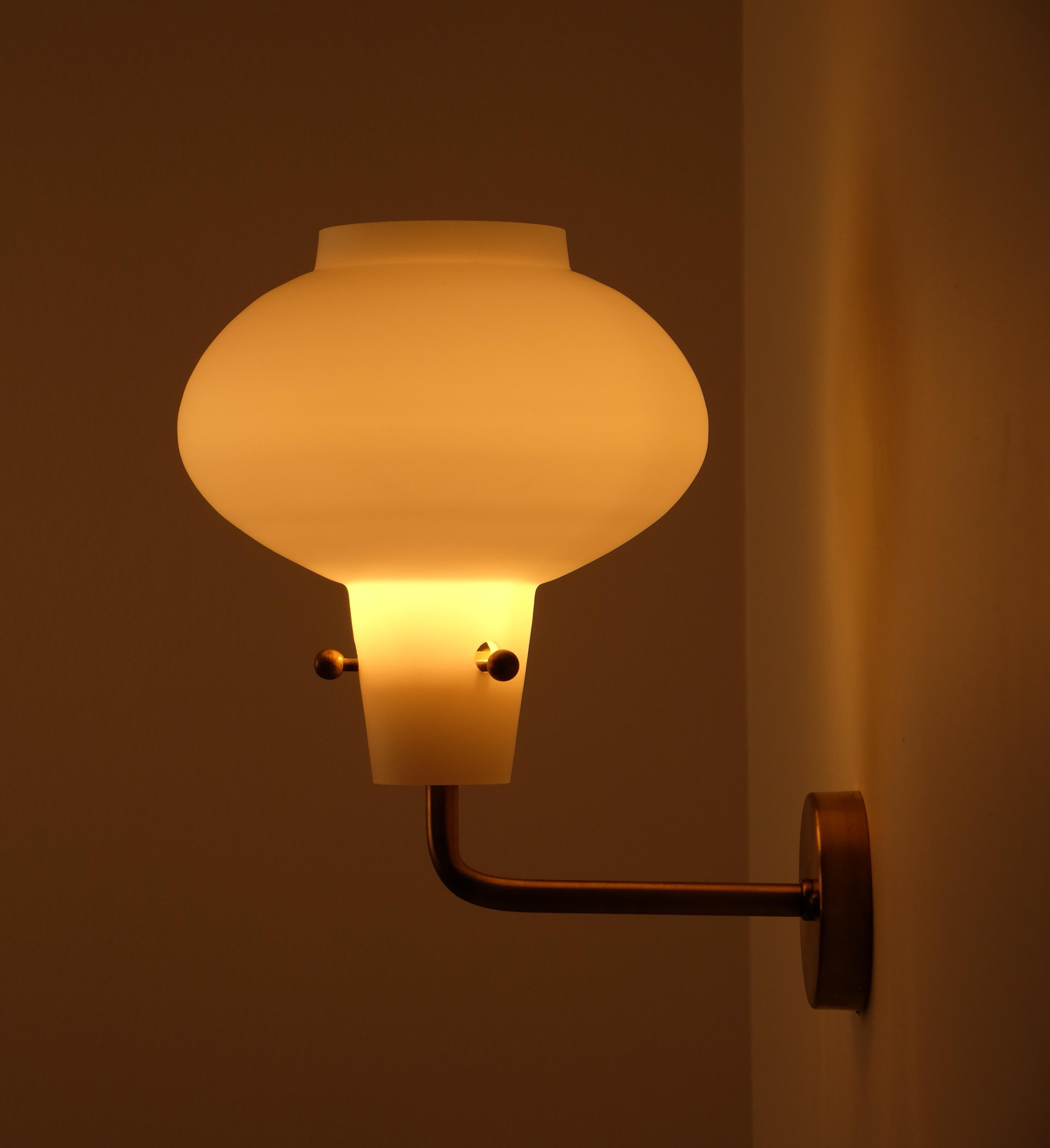 Set of 4 wall lamps by Hans Bergström, Sweden, 1950s For Sale 3