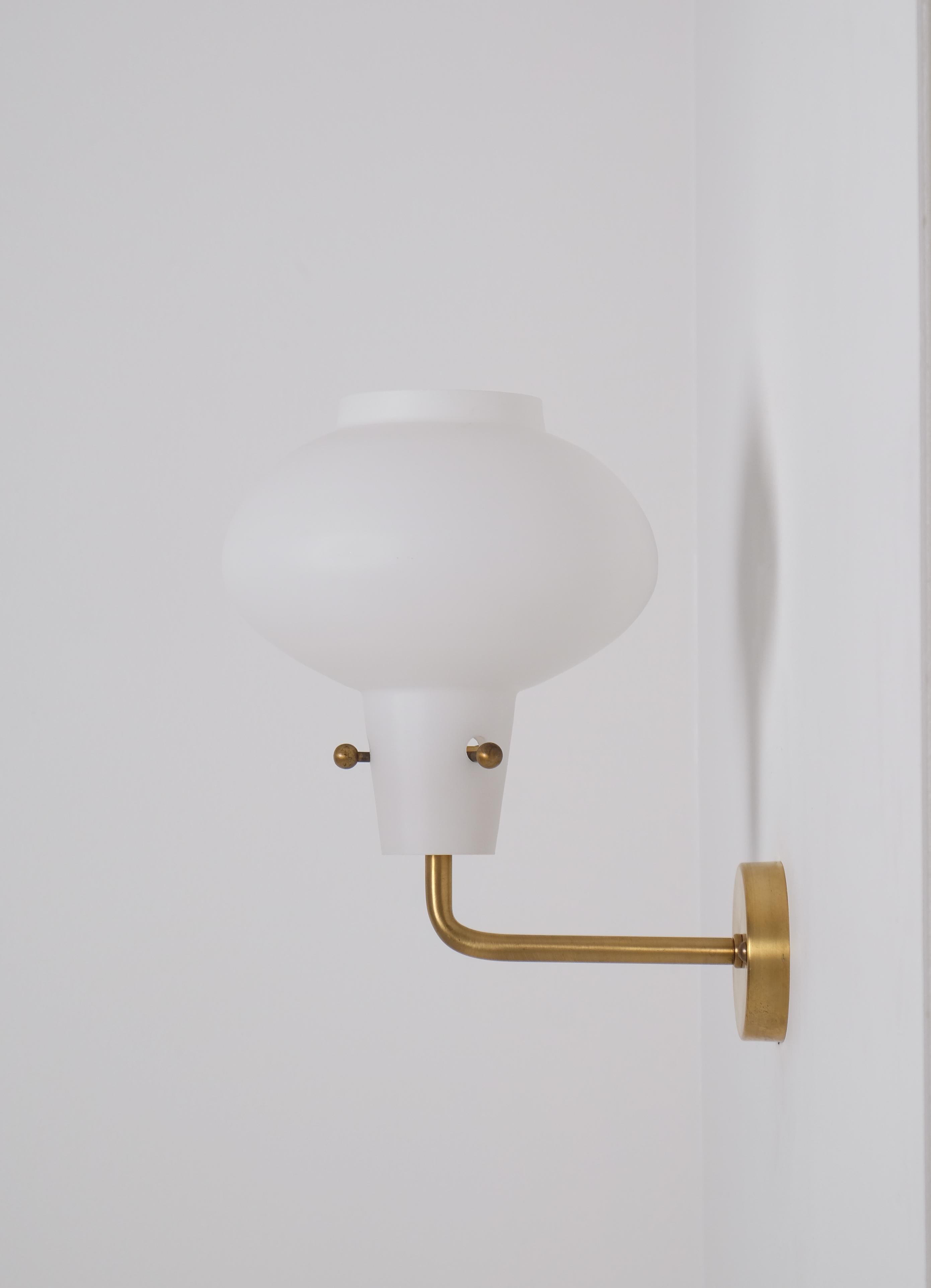 Set of 4 wall lamps by Hans Bergström, Sweden, 1950s For Sale 4