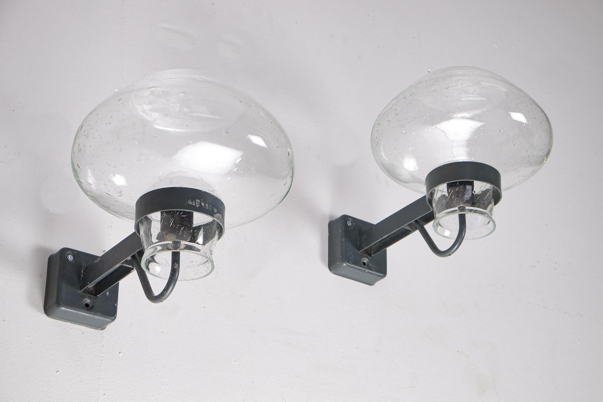 Wall lamps designed by Gunnar Asplund 1930s. Produced by ASEA in Sweden, 1950s. 
Set of 4 available. 
Please note: Listed price is for a pair.