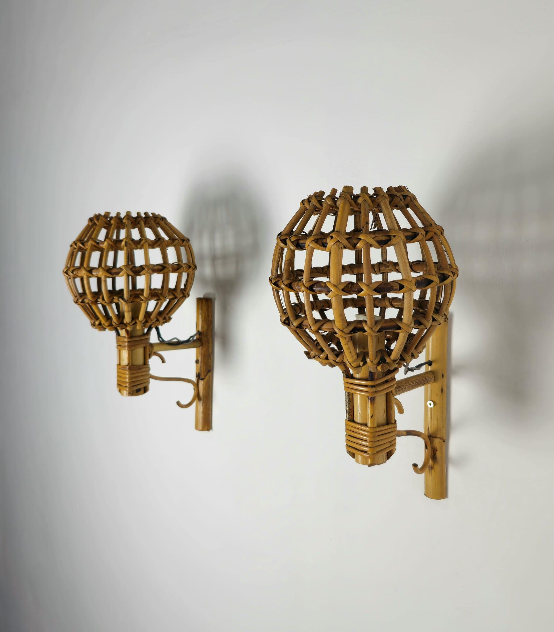 Mid-20th Century Set of 4 Wall Lamps In The Style Of The French Designer Louis Sognot 1960s