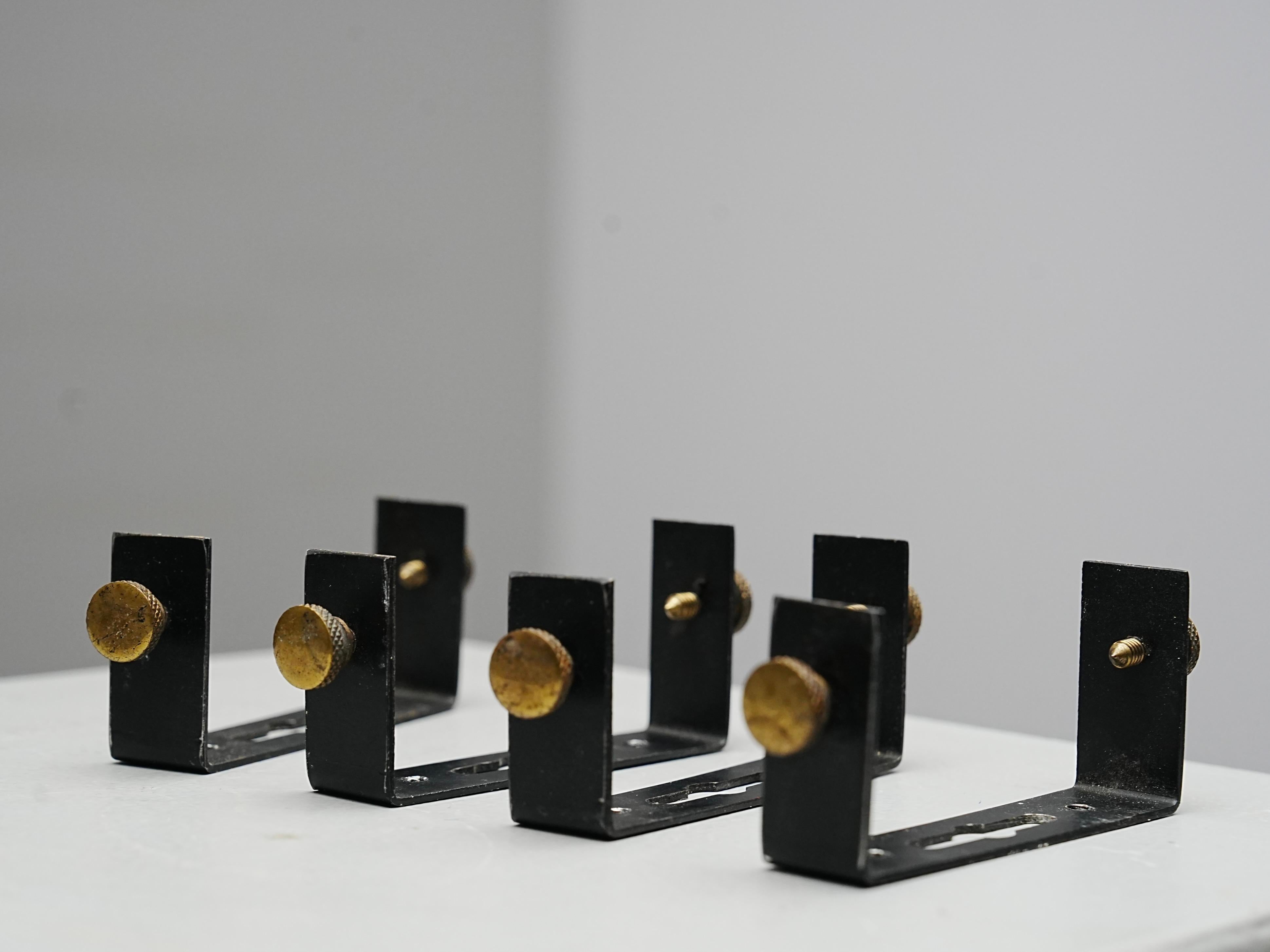 Juego de 4 Apliques de Stilnovo (marcado) en Metal y Latón, Italia, Años 60 en venta 5