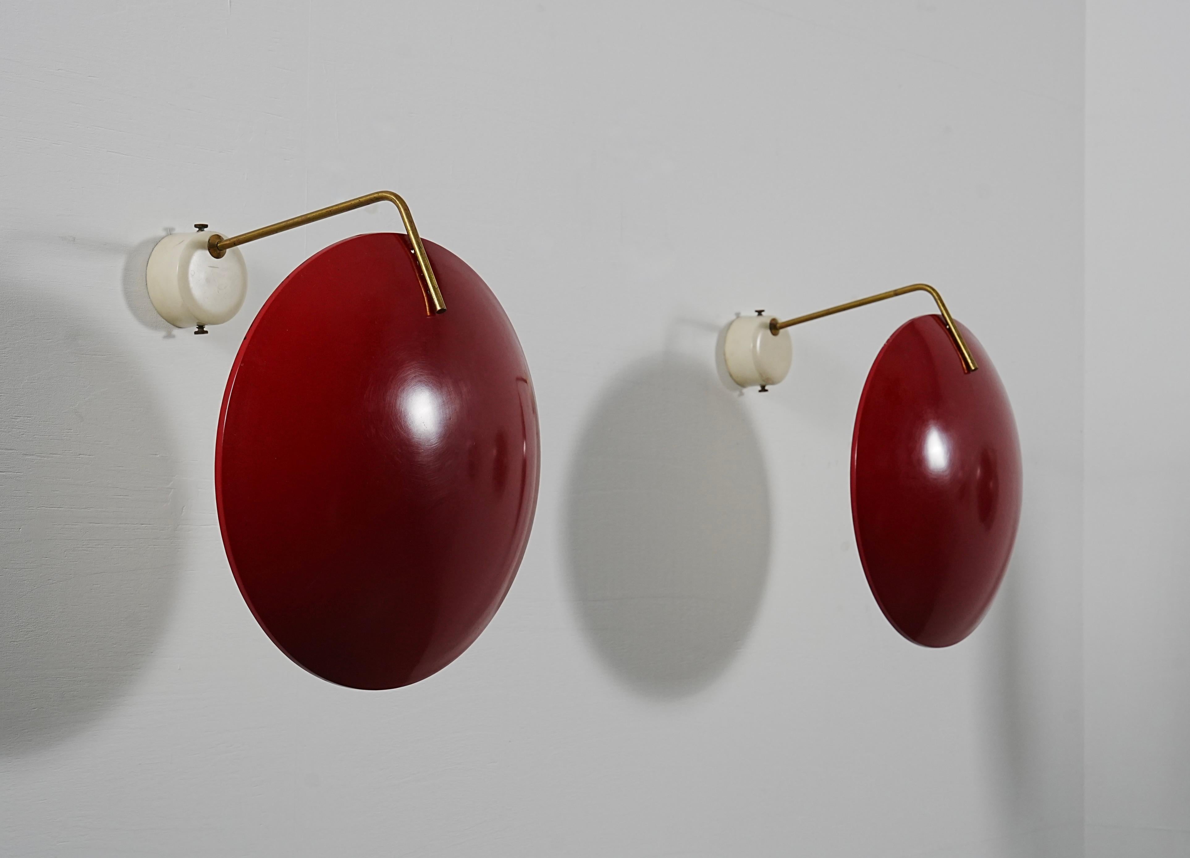 Juego de 4 Apliques de Stilnovo (marcado) en Metal y Latón, Italia, Años 60 en venta 2