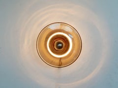 Wall Sconces in Smoked Rosdala Glass on Black and Red Metal Fixture.