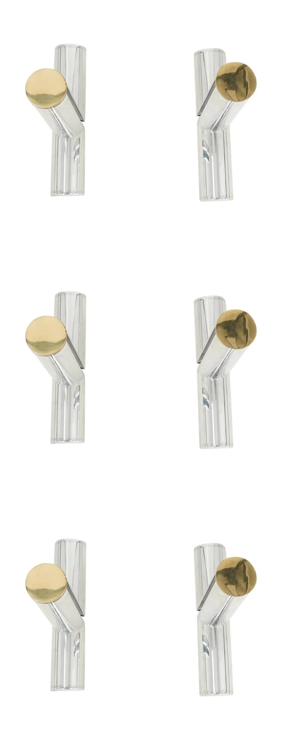 Set aus 3 Wandregalen aus poliertem Aluminium und Messing Attb an Karl Springer (amerikanisch) im Angebot