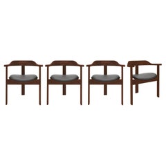Set of 4 Walnut Haussmann Armchairs by Robert & Trix Haussmann, Design, 1964