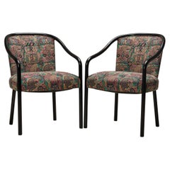 Set of 4 Ward Bennett Multicolor Upholstered Steam Bent Ash Dining Armchairs