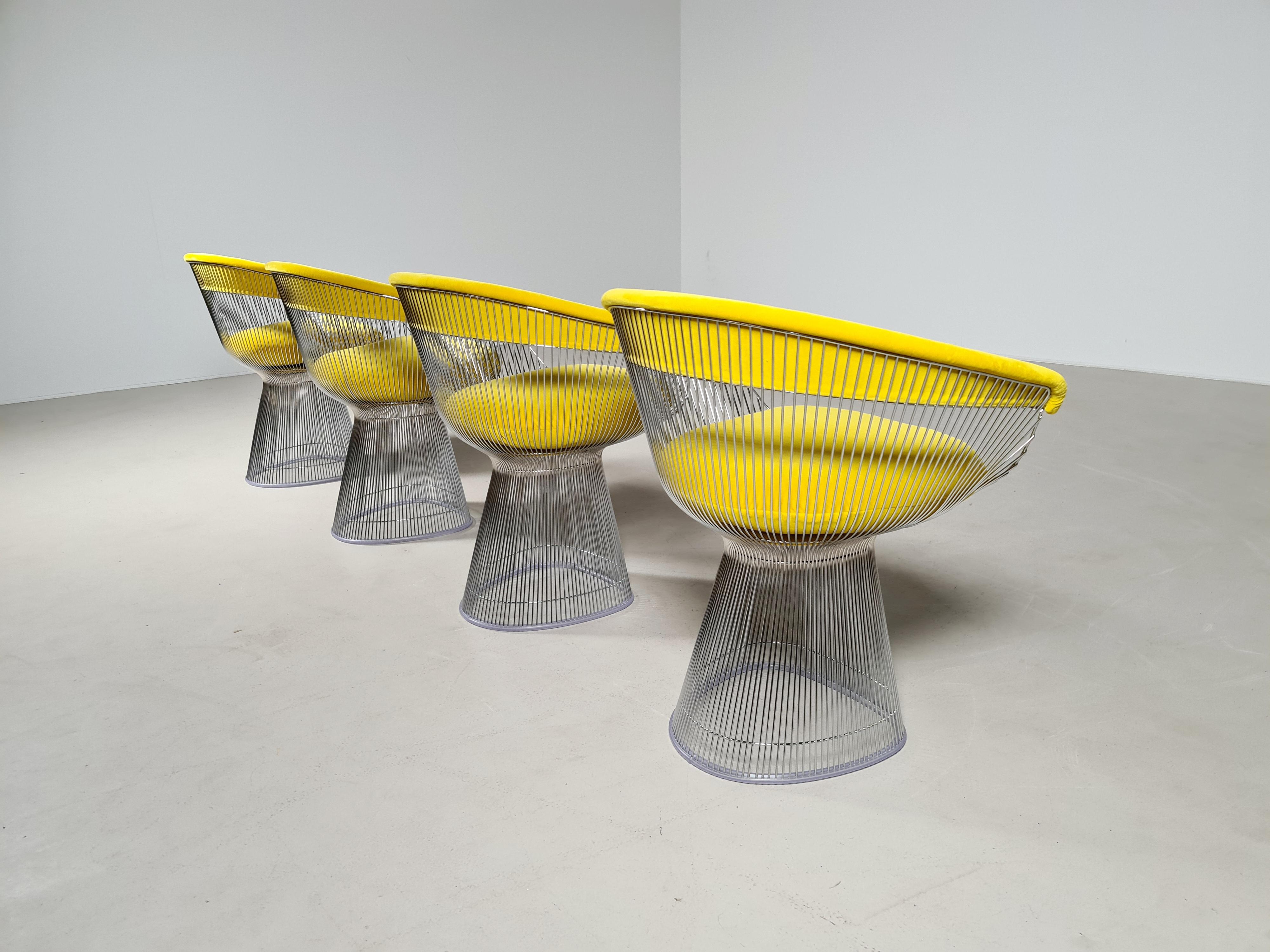 Mid-Century Modern Set of 4 Warren Platners Chairs by Knoll International