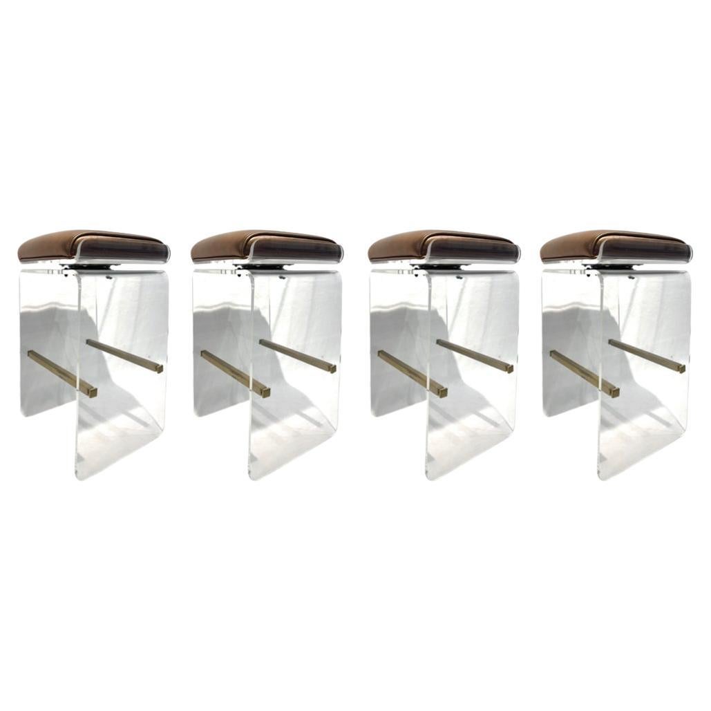 Set of 4 Waterfall Barstools by Charles Hollis Jones